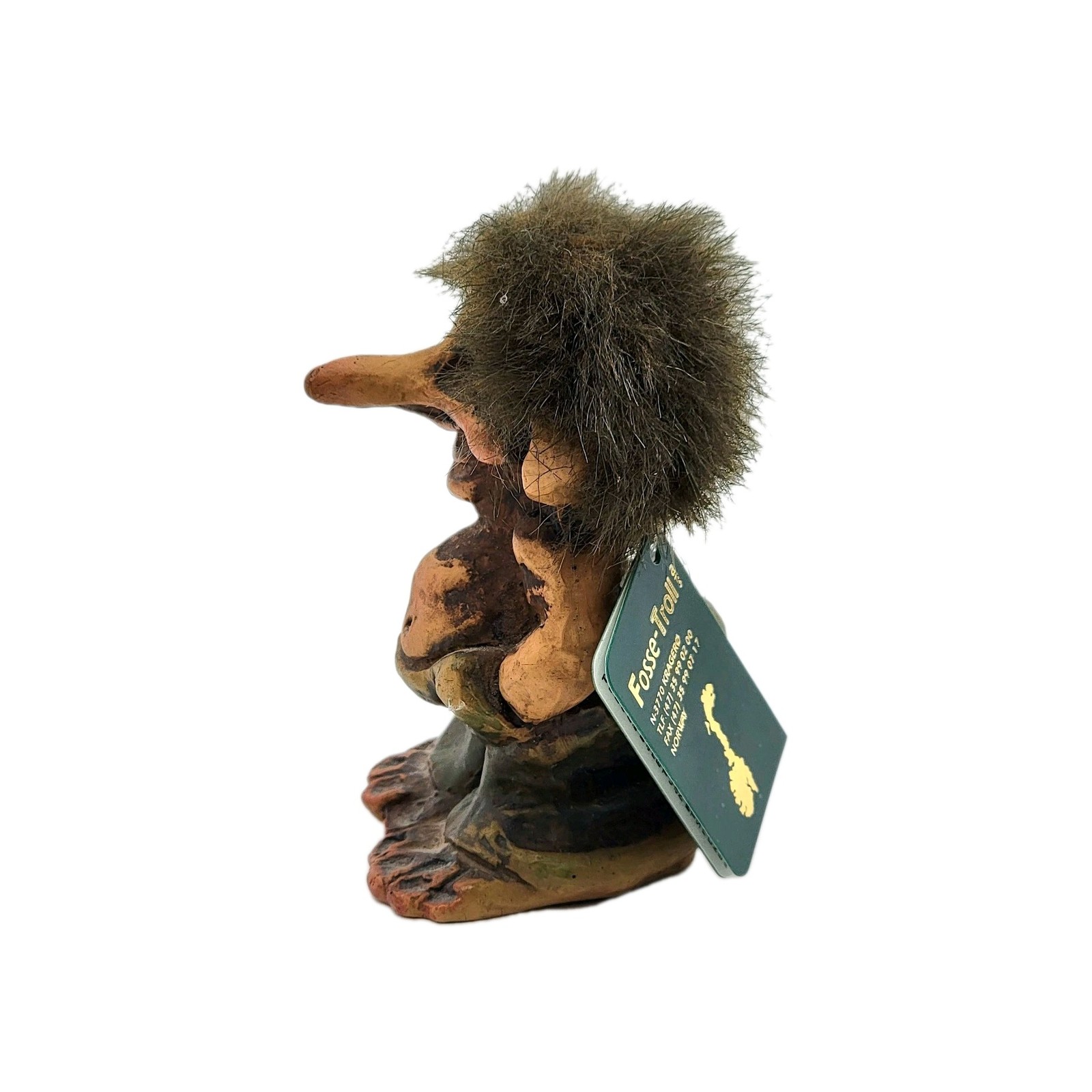 Fosse Troll Norway Fantasy Mythical Small Carved 4″ Figurine Vintage Doll