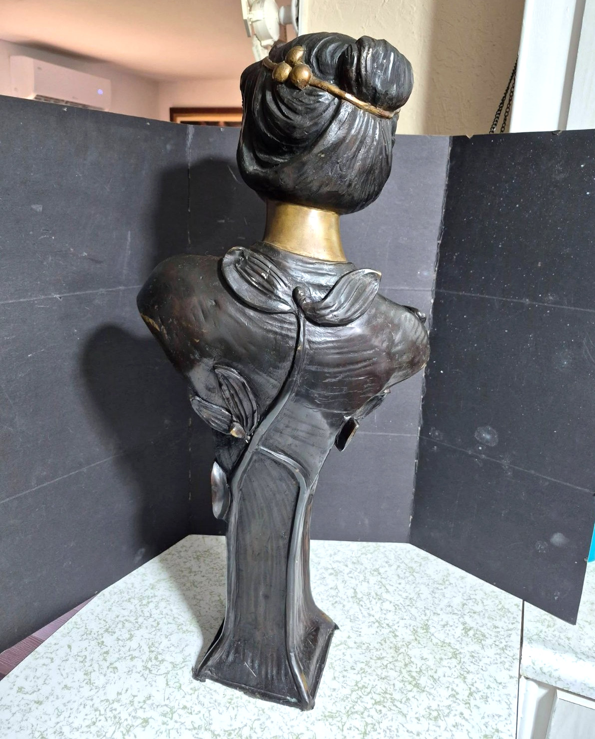 Antique Art-Nouveau Huge Bronze Bust, 30″ high.