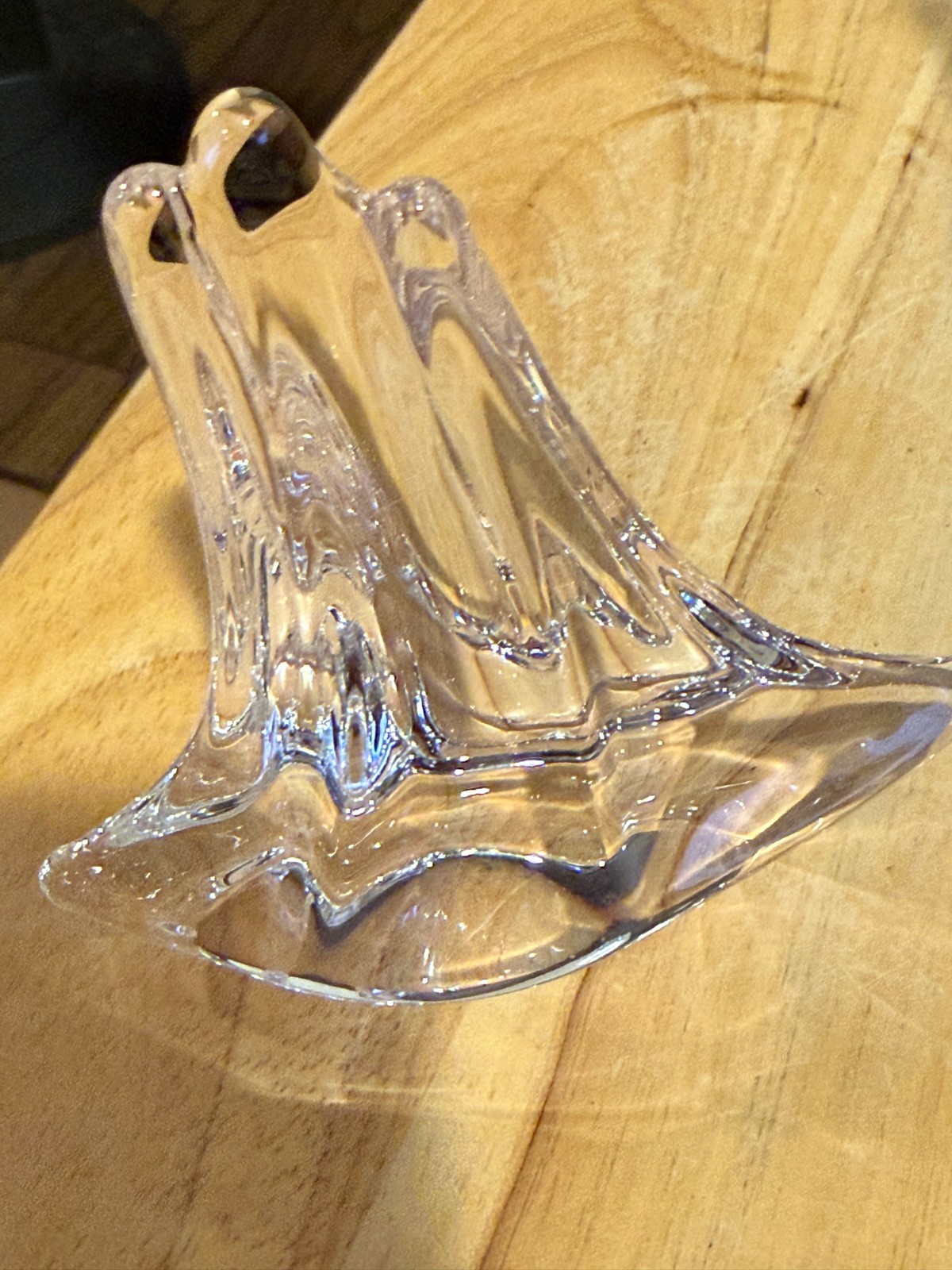 Vintage French crystal Daum France art glass three mast sailboat 4″H X 4″Signed