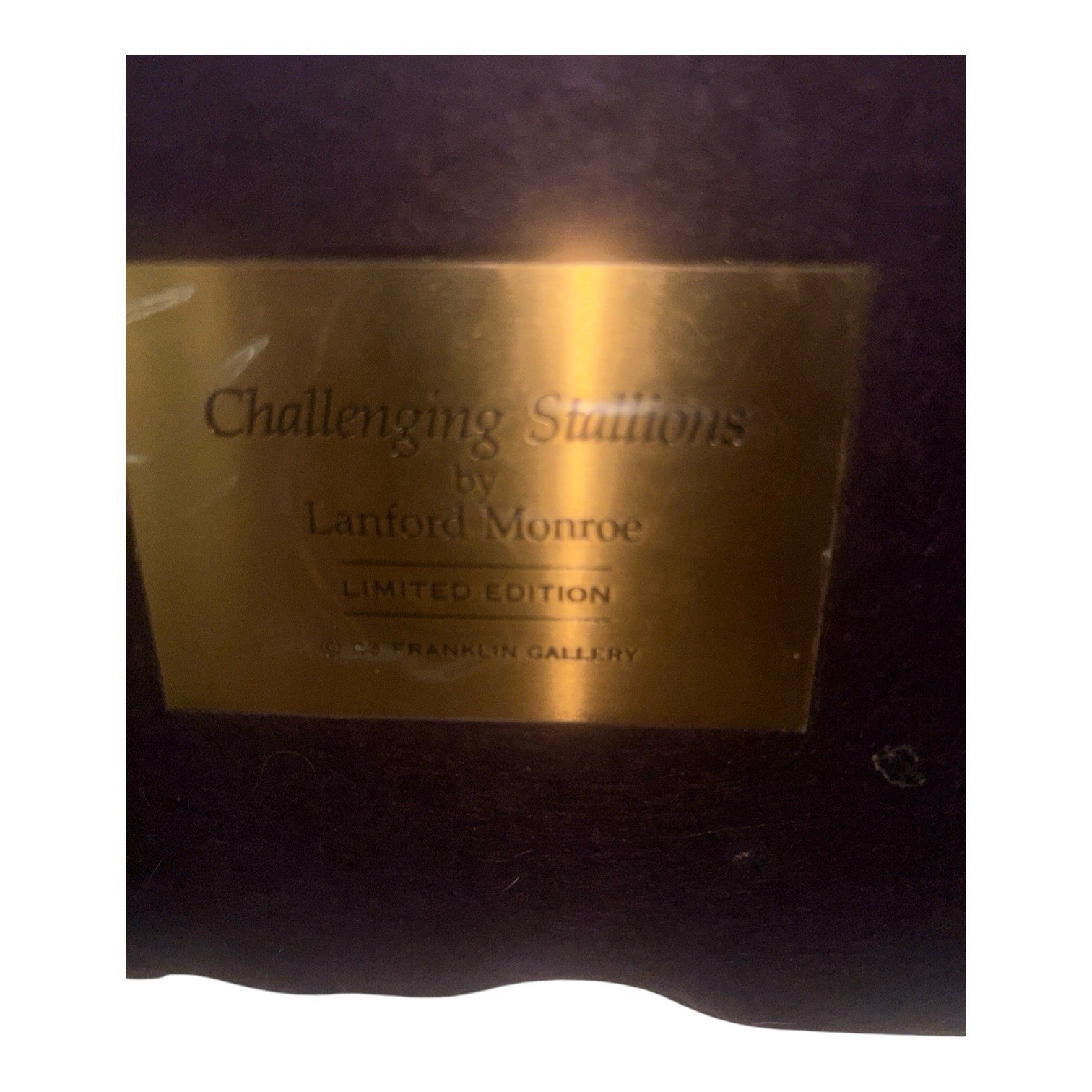 Lanford Monroe “Challenging Stallions “ Cold Cast Resin Bronze Patina Sculpture