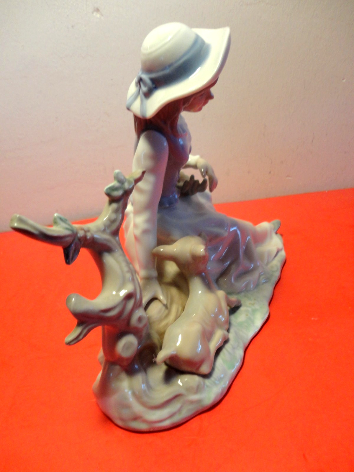 Tengra Girl with Fawn Porcelain Figurine Made in Spain (8 by 9 by 4.5″)