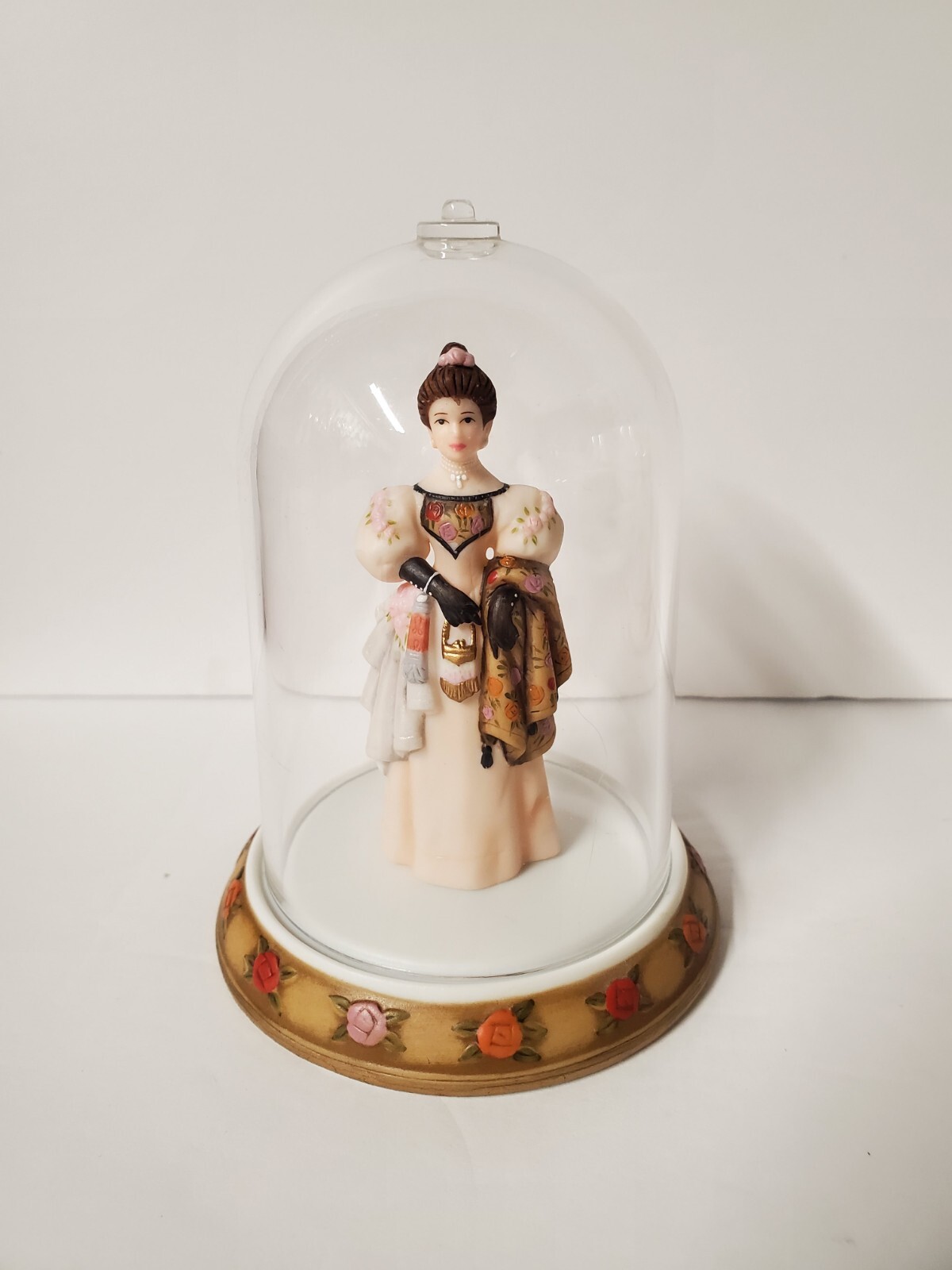 Avon 2000 Mrs. Albee MINIATURE Figurine Woman with Black Gloves and Display Case