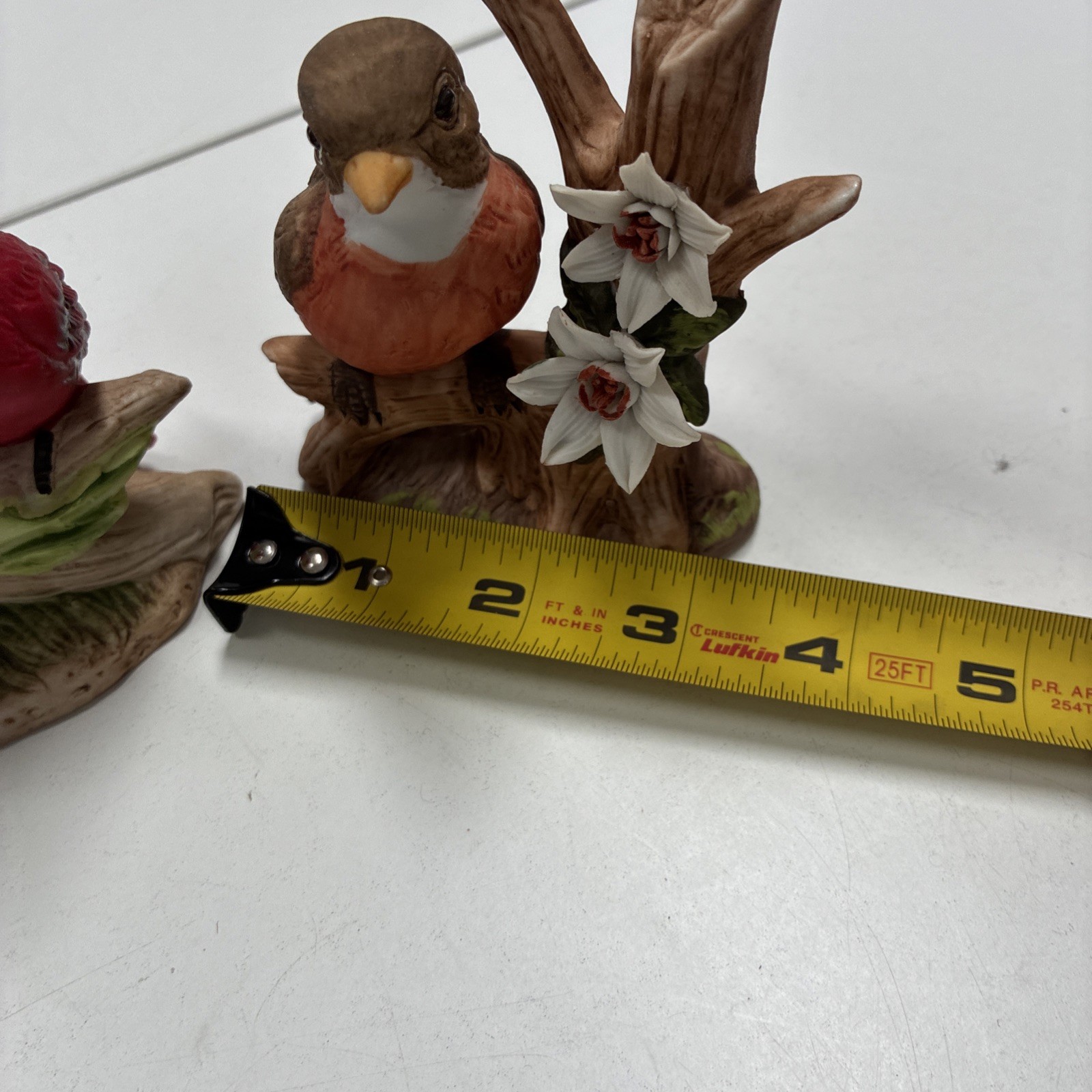 Bird Figurine Set of 4 | Songbirds on Flowers | Spring Gift Decor 4” Porcelain