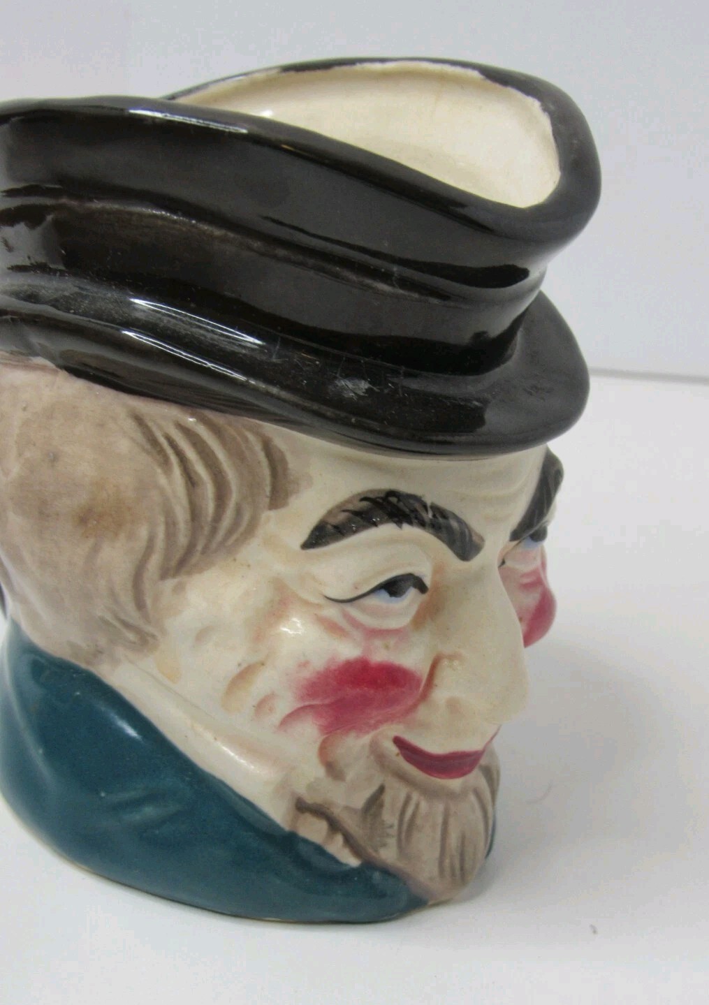 Vtg 4” Ceramic Japan Mini Toby Mug / Planter Sinister Look On Mans Face #USD1