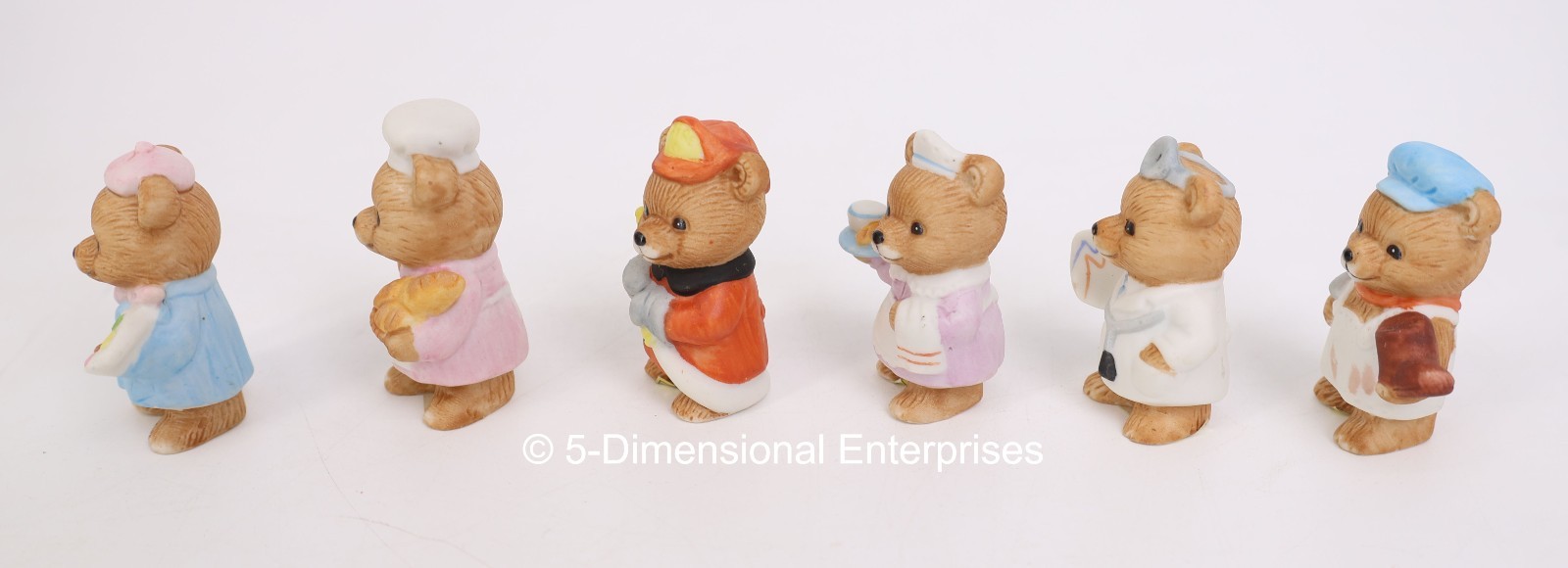 Vintage Set of 6 Homco Occupational Careers Bear Figurines 8820 Sri Lanka