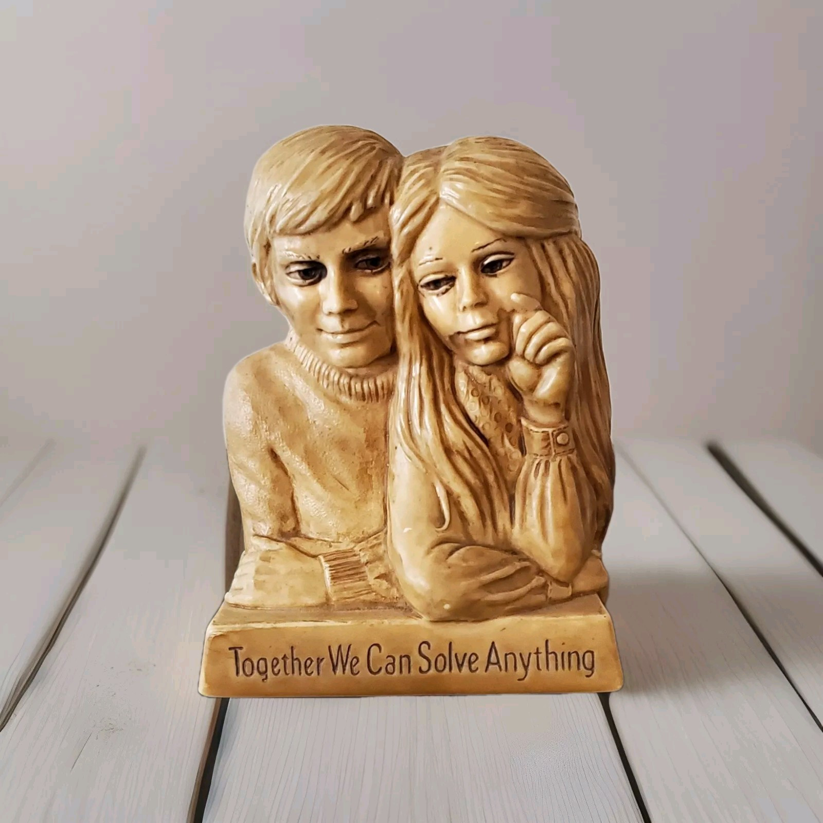 Vintage We Can Solve Anything Together Novelty Statue 1971 W. & R. Berries