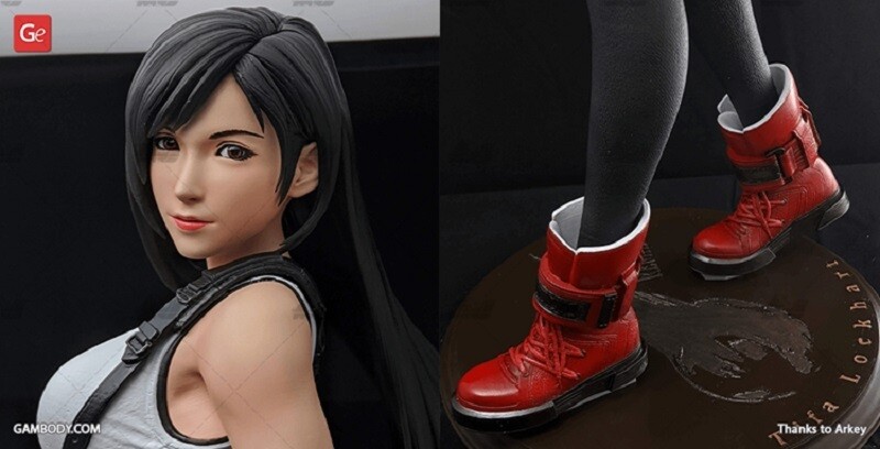 Fina Fantasy Tifa Unpainted Figure Blank Kit Model GK 1/6 28cm Collection Toy