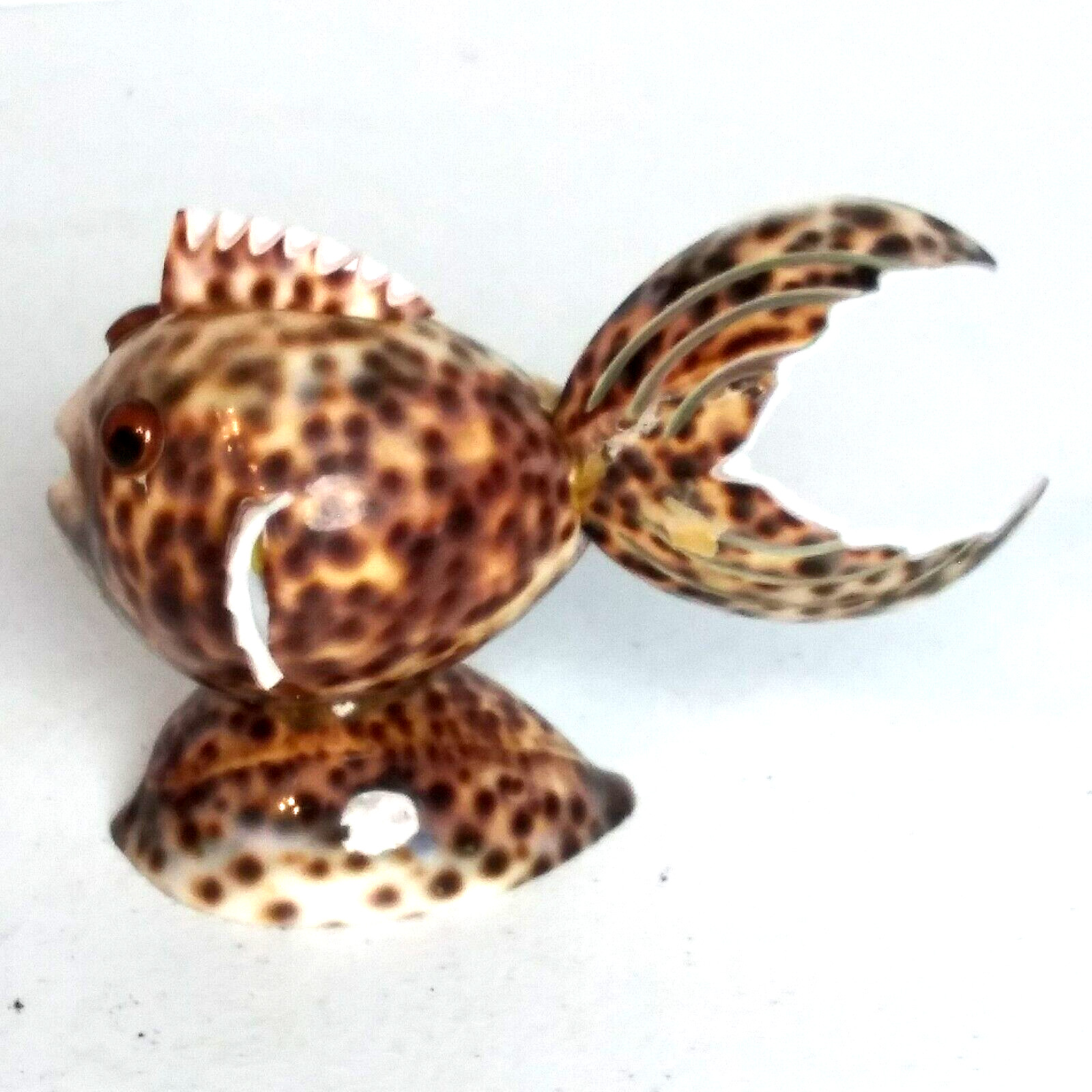 Vintage Handcrafted Seashell Fish Sculpture made in Philippines, EUC