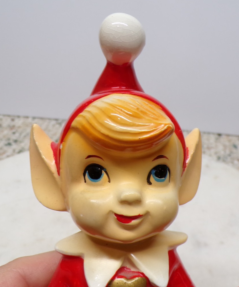 1950s Lego LG Elf Pixie Sitting on Log Figurine w/Pom Pom On Hat-Decal