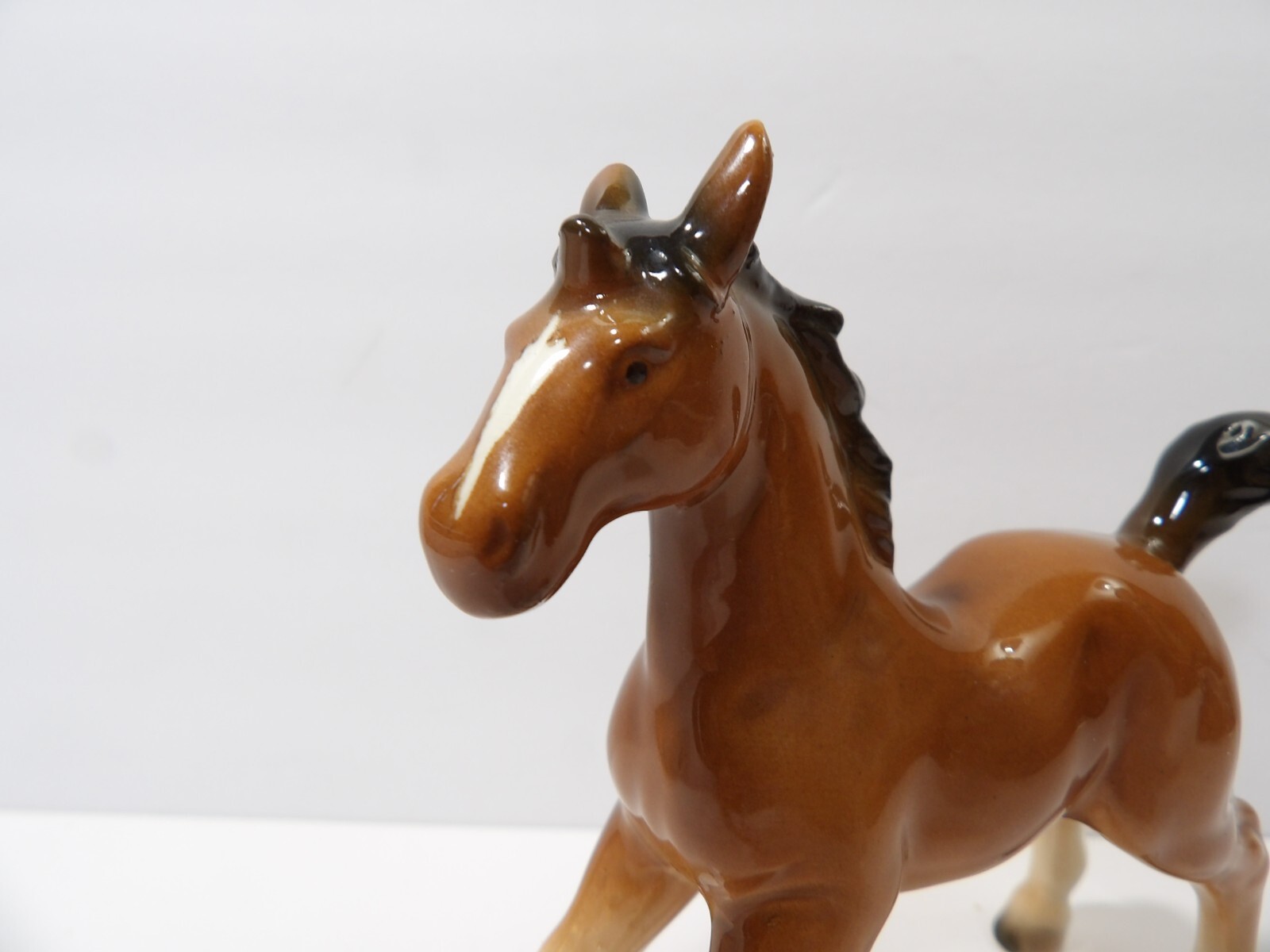 Old Nippon Yoko Boeki Company Porcelain Brown Foal Horse Figurine ~ 4 5/8″ Tall