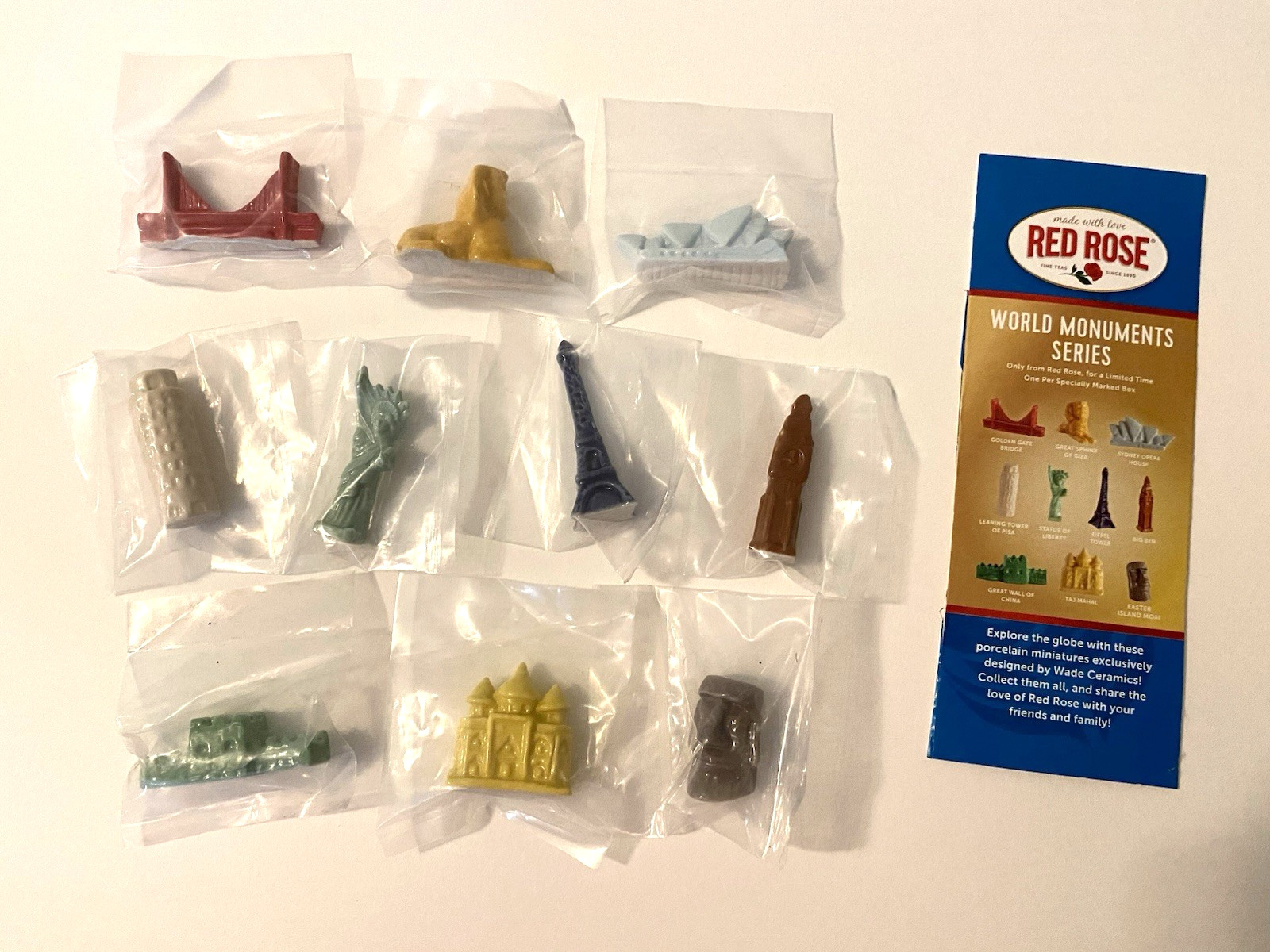 Wade Red Rose Tea Monuments of the World Series Complete Set of 10 Figurines New