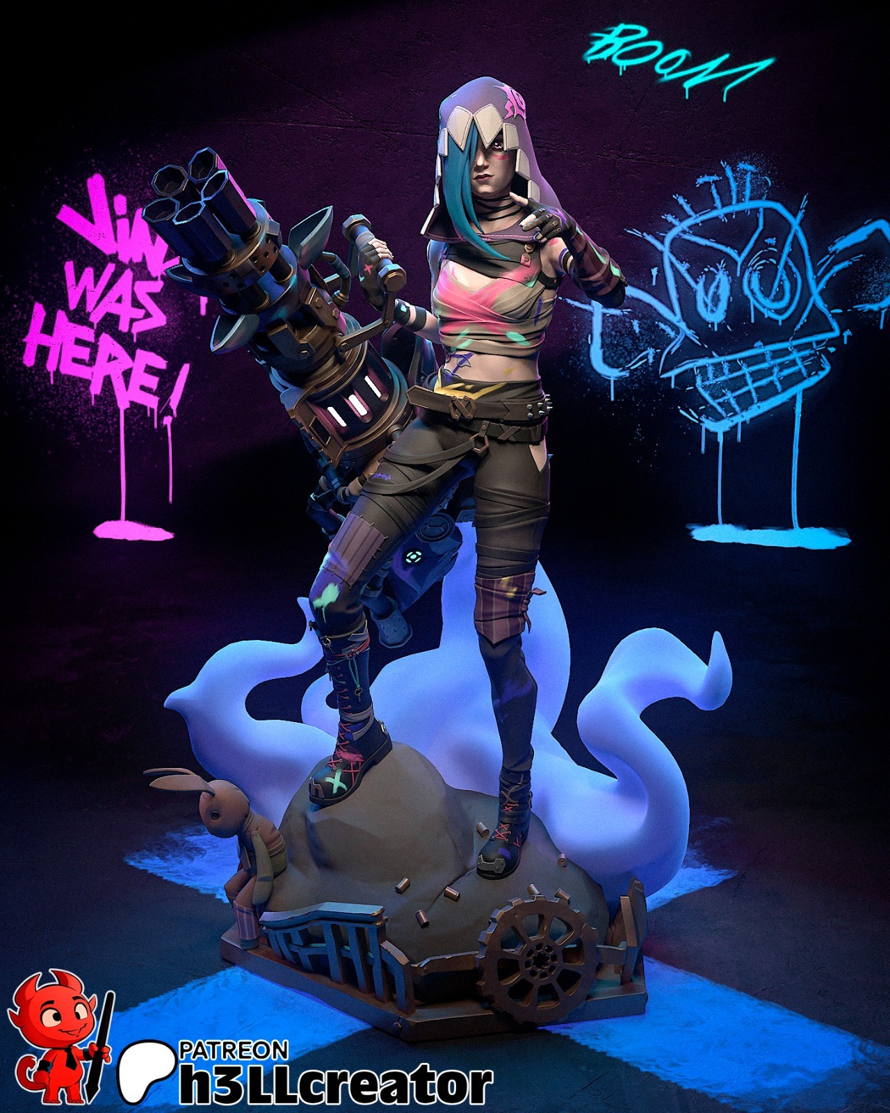 Jinx Figurine Arcane Hand Painted Model / DIY Kit 12pcs