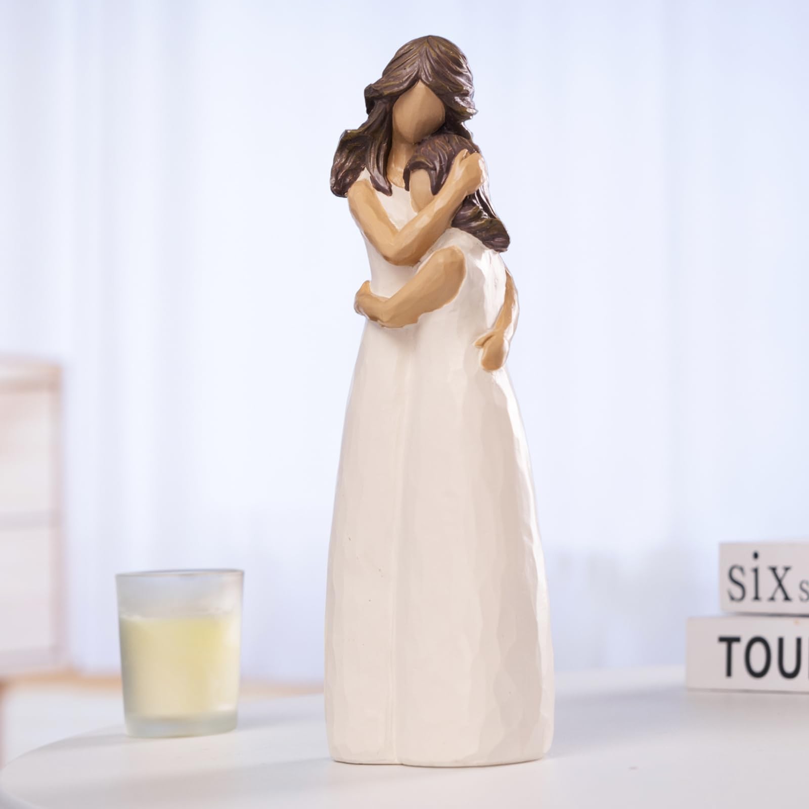 Resin Mother Daughter Figurines, Hugging Mother and Daughter Figurine Statues…