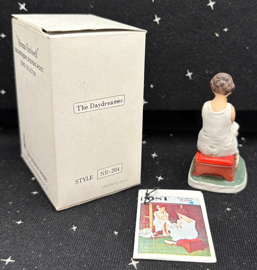 VTG Dave Grossman Norman Rockwell Mini Figurine “Daydreamer 1979 W/Box