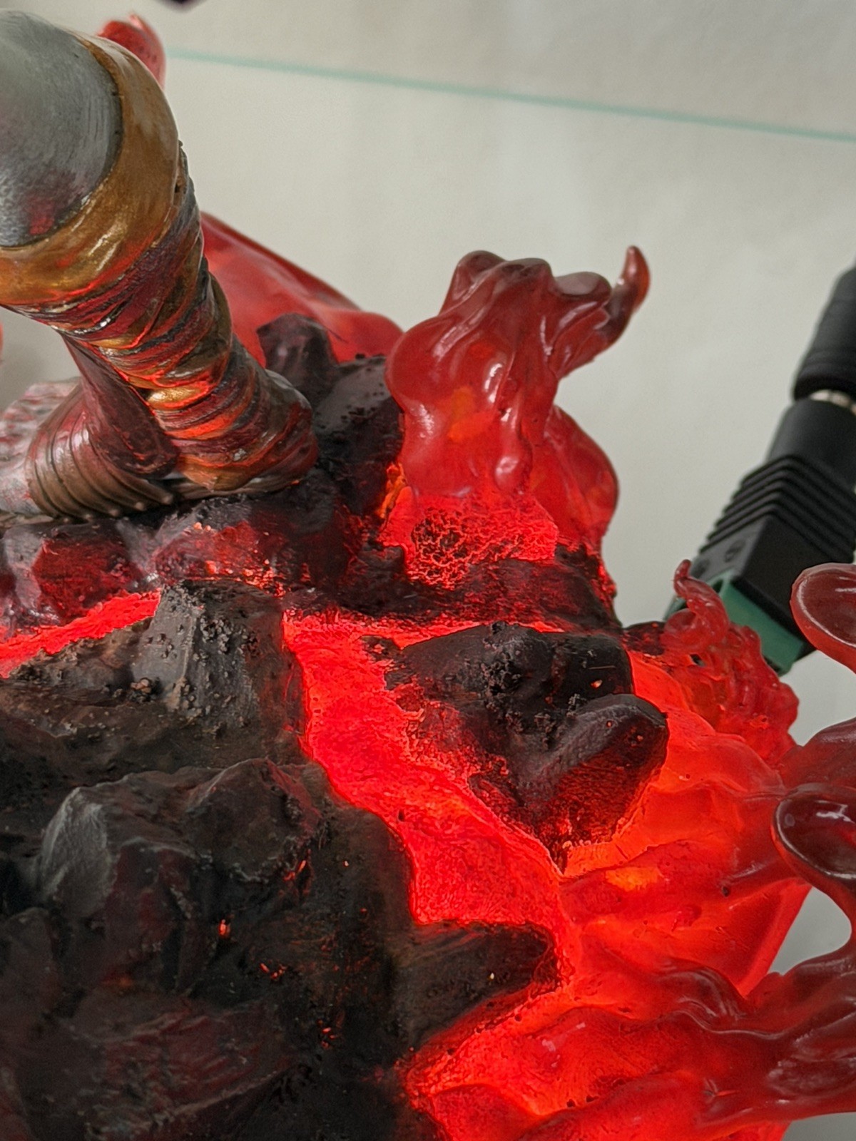 God of War Kratos Hand Painted 3D Printed Statue – LED Lava Base – 9.5 Inch