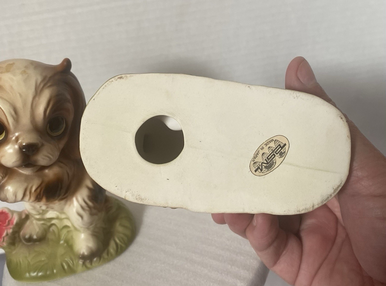 1950s National Potteries Co/ Napco ,Ceramic, Big Eyed Puppies Figurines