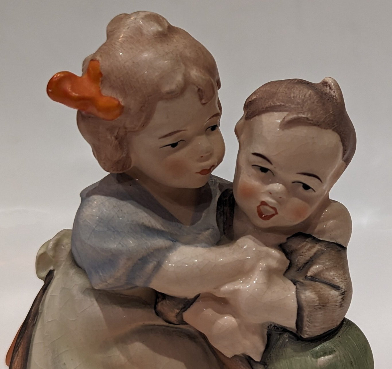 Vintage FRIEDEL Original Boy & Girl Playing Figurine Germany US Zone 5.5″ Tall