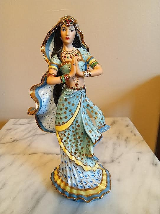 Hindu Indian Princess Danbury Mint spiritual exotic figurine statue dancer