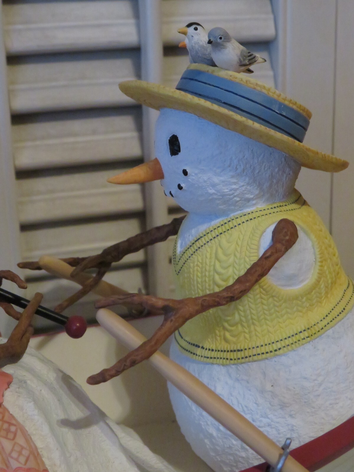 LENOX Lynn Bywaters SNOWFLAKE SOIREE Rowing Boat, Fish, Snowman Figurine