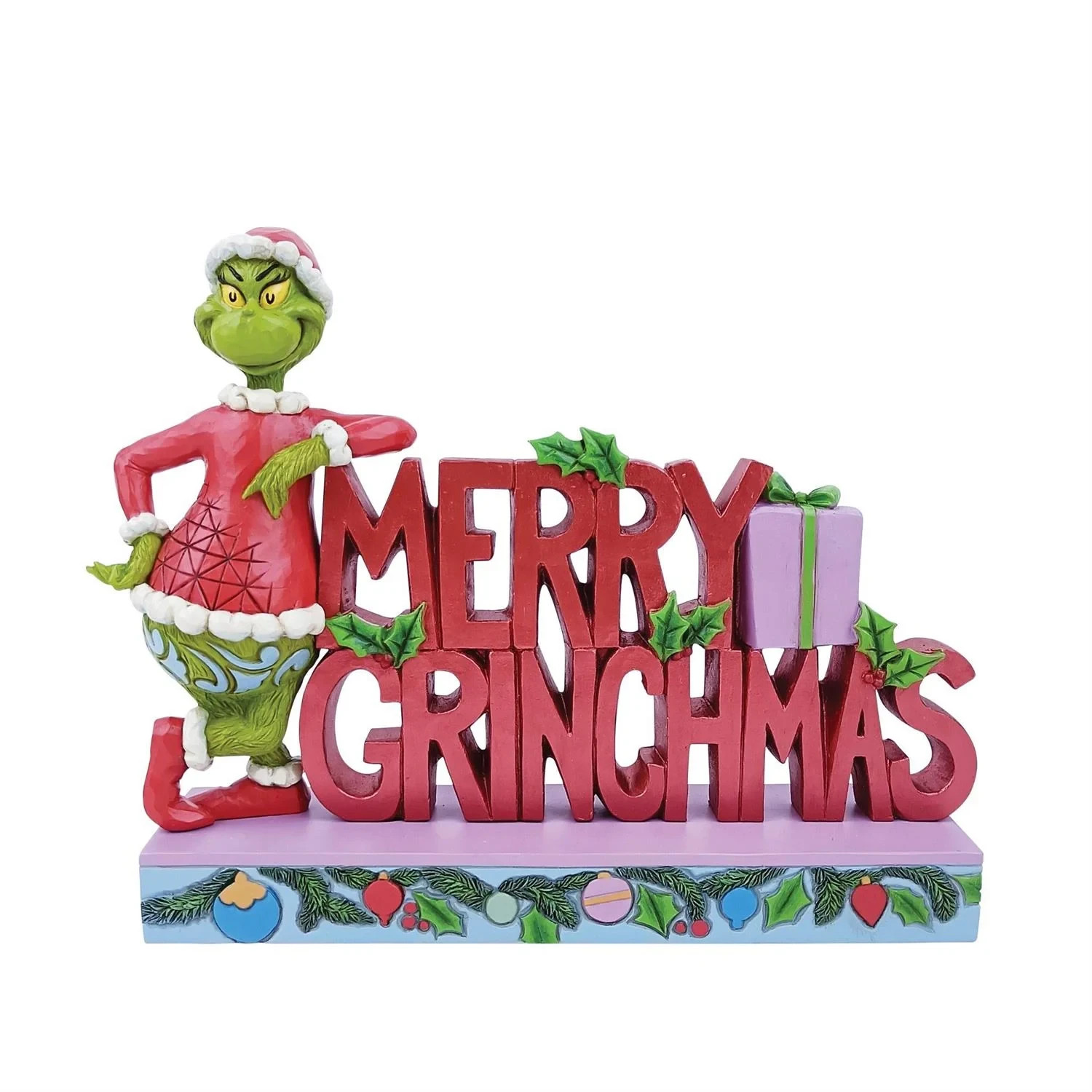 2025 Jim Shore ~ Grinch Figurine ~ Grinch Merry Christmas Word”~ #60175221 ~ New