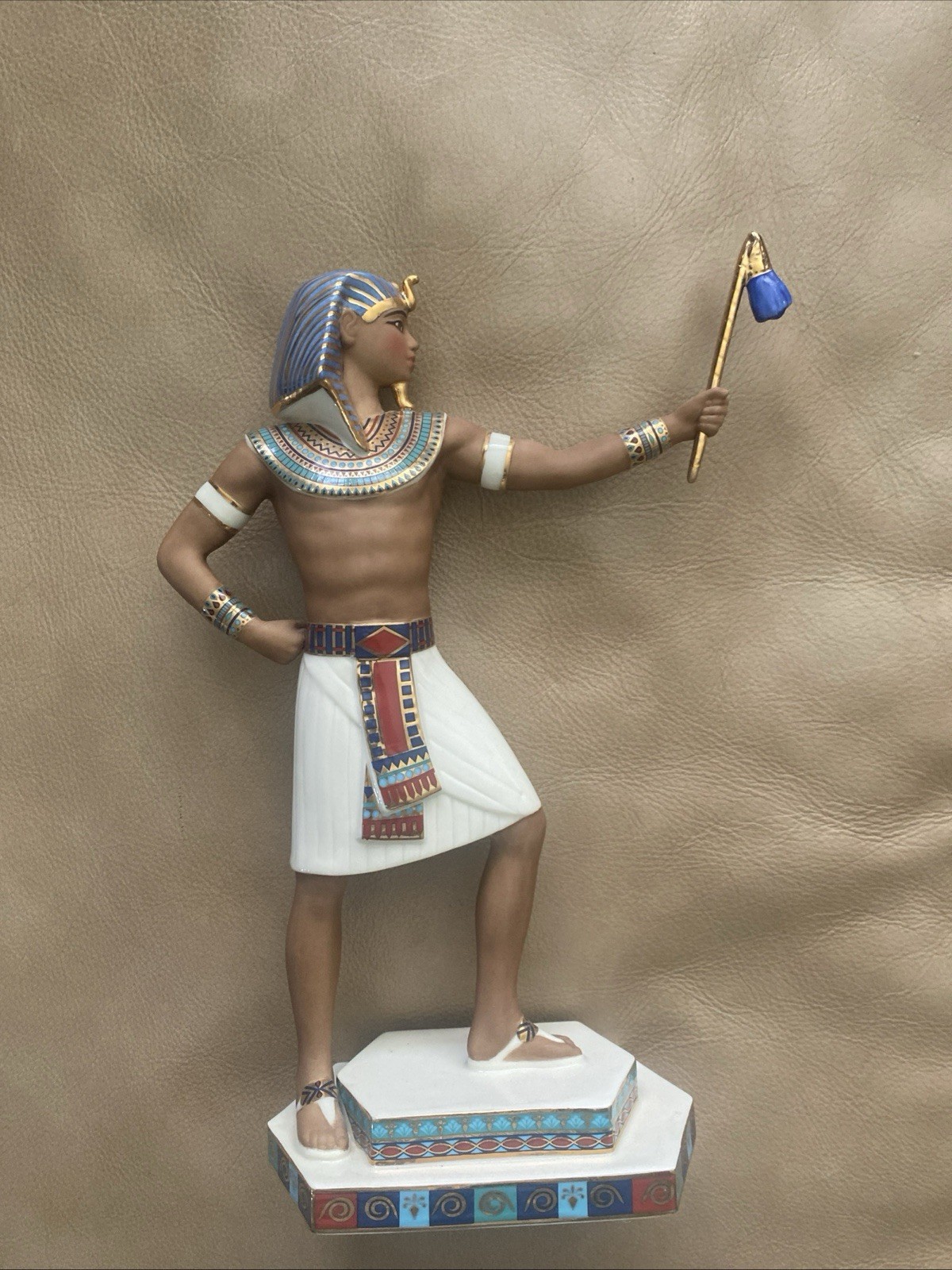 Lenox King Tut Tutankhamun Ancient Egyptian Figurine Porcelain Statue 24K Gold