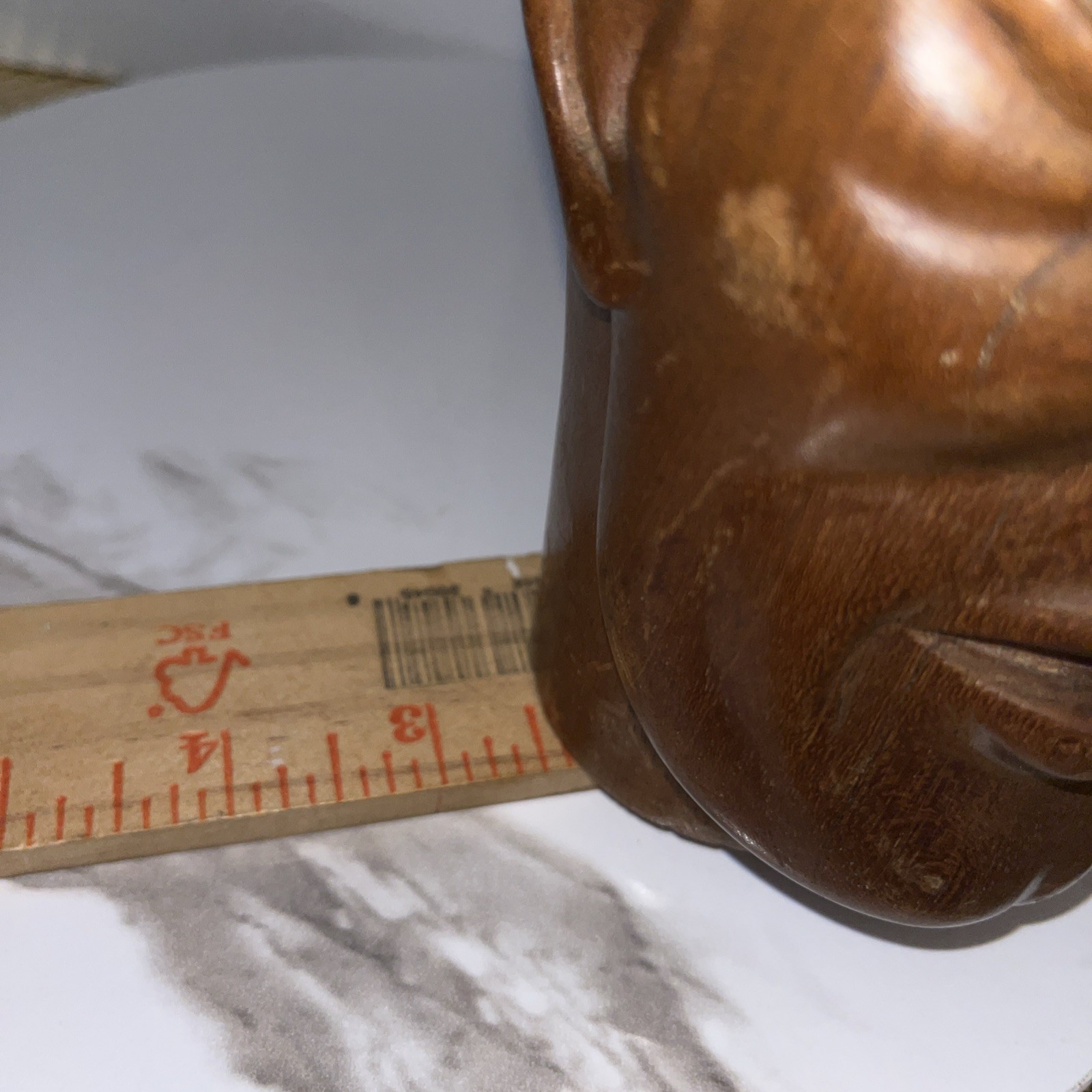 Wooden Hand-Carved Head of a Man 7 inches tall