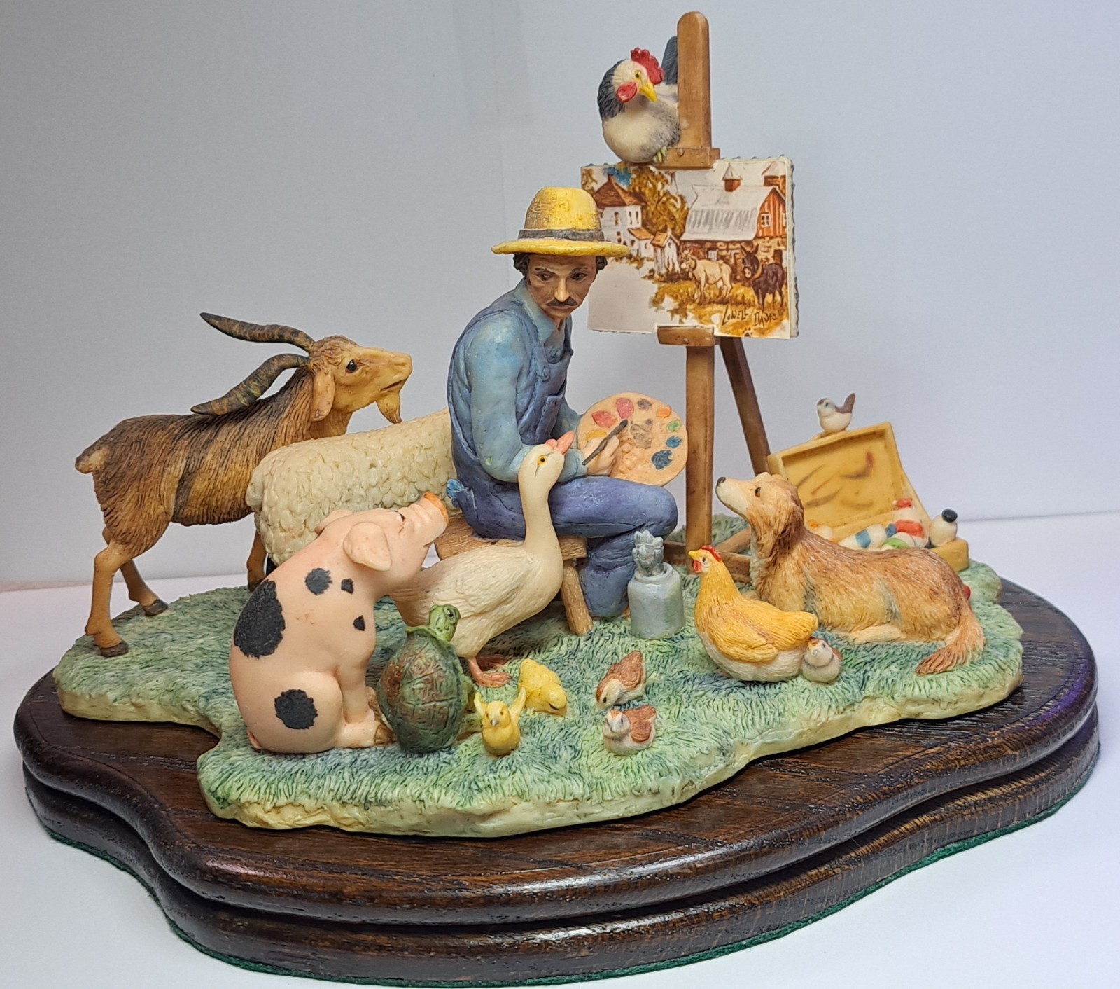 Hand-Signed Lowell Davis THE CRITICS 1982 Painting with the Animals figurine