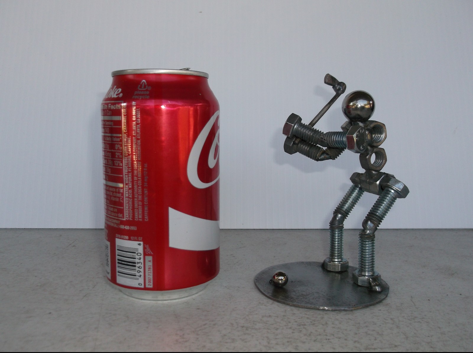 Golfer Metal Bolt Figurine, Miniature Athlete