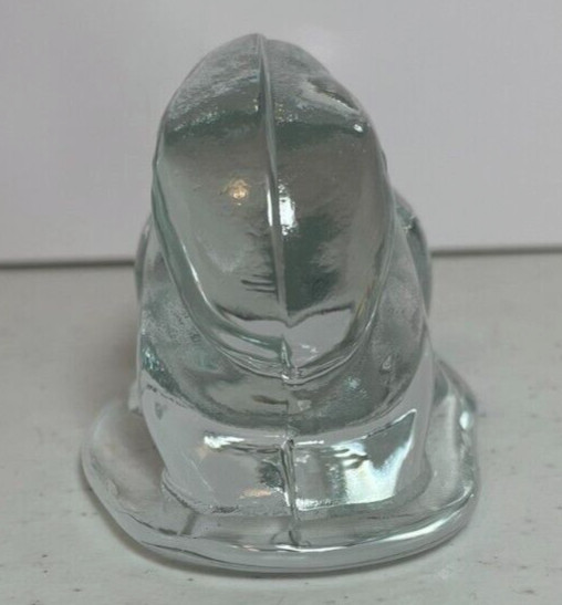 Vintage Viking Glass MCM Clear Crouching Rabbit Bunny Flow Mould Paperweight