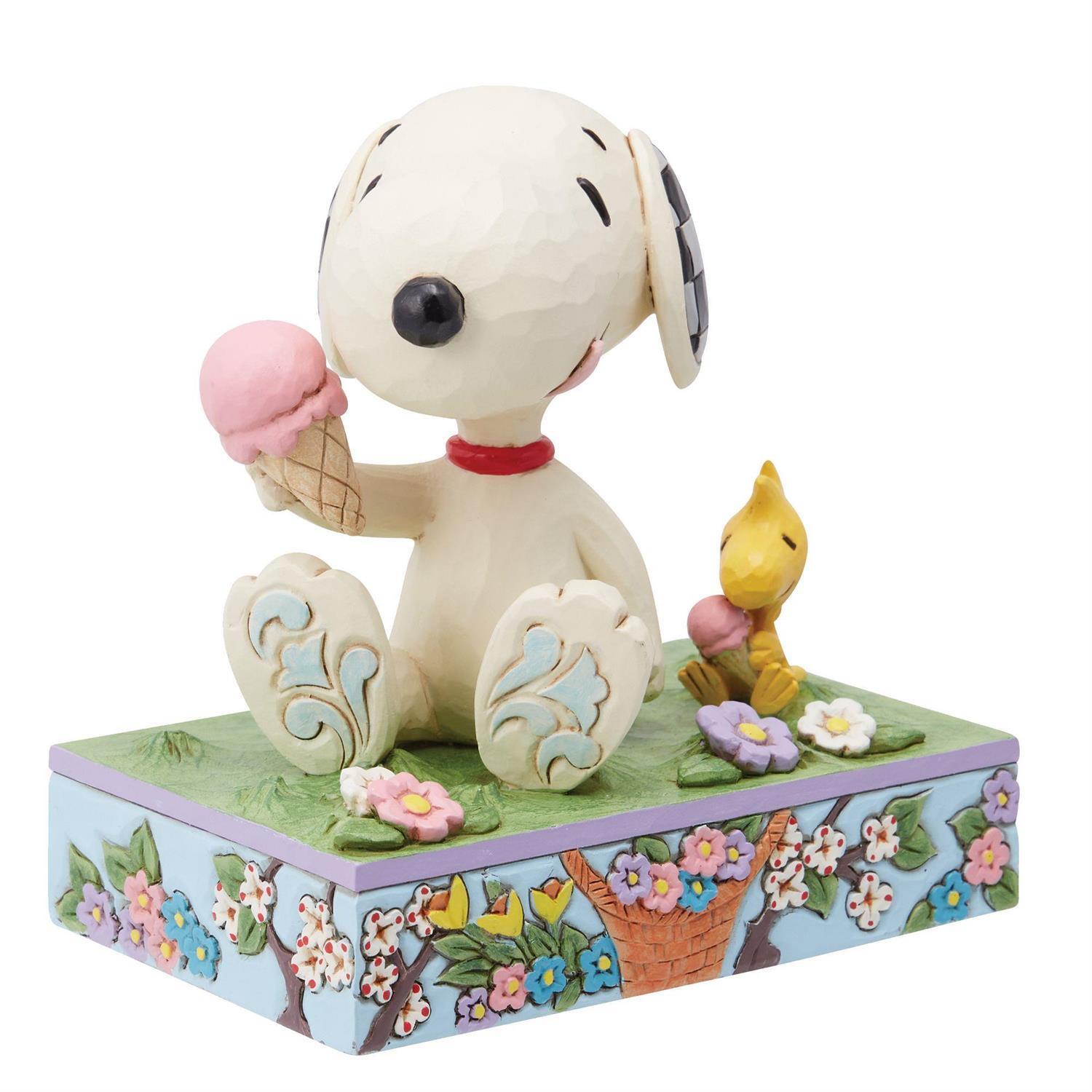 Jim Shore Peanuts Snoopy & Woodstock Eating Ice Cream Figurine 6014349