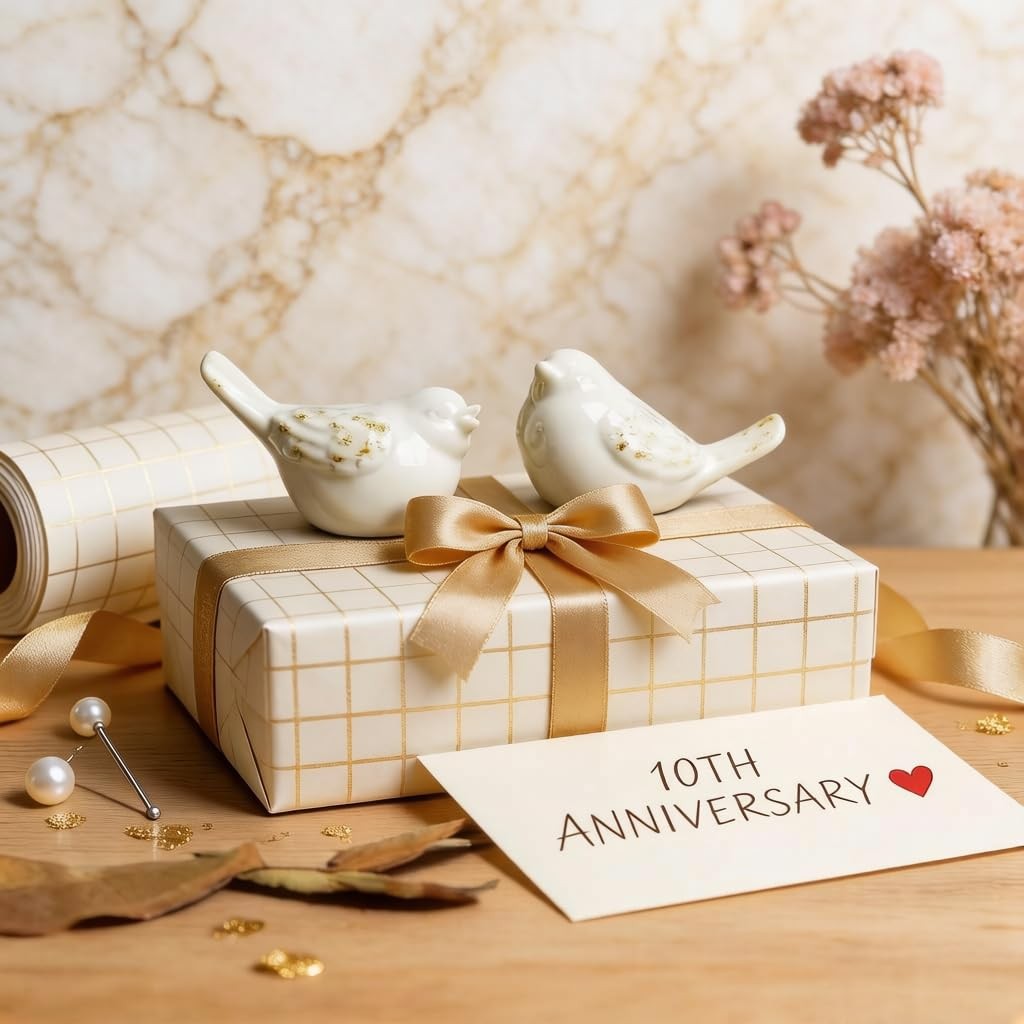 , 2pcs Ceramic Bird Figurines,Modern Minimalist Animal Ornament Home Decor Mi…