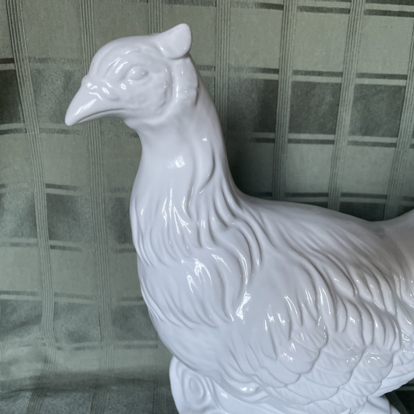 Williams-Sonoma White Pheasant Figurine Bird Decor w/ Log 🪵 Base