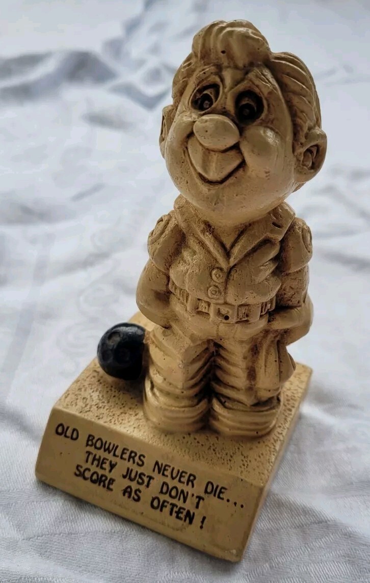 Bowling 1970 Paula Figurine “Old Bowlers Never Die Don’t Score As Often”