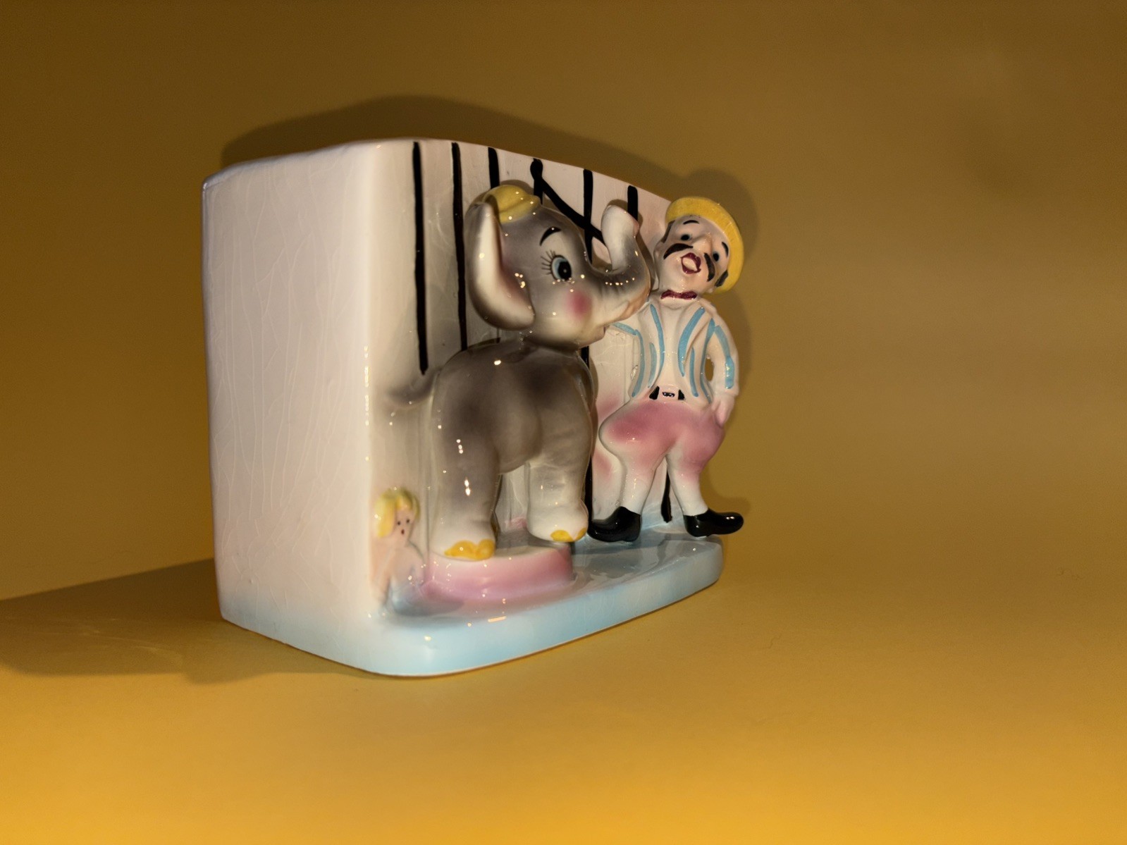 CUTE! Vintage Circus Figurine Planter Japan 1950s Kitschy Retro Napco Ceramic