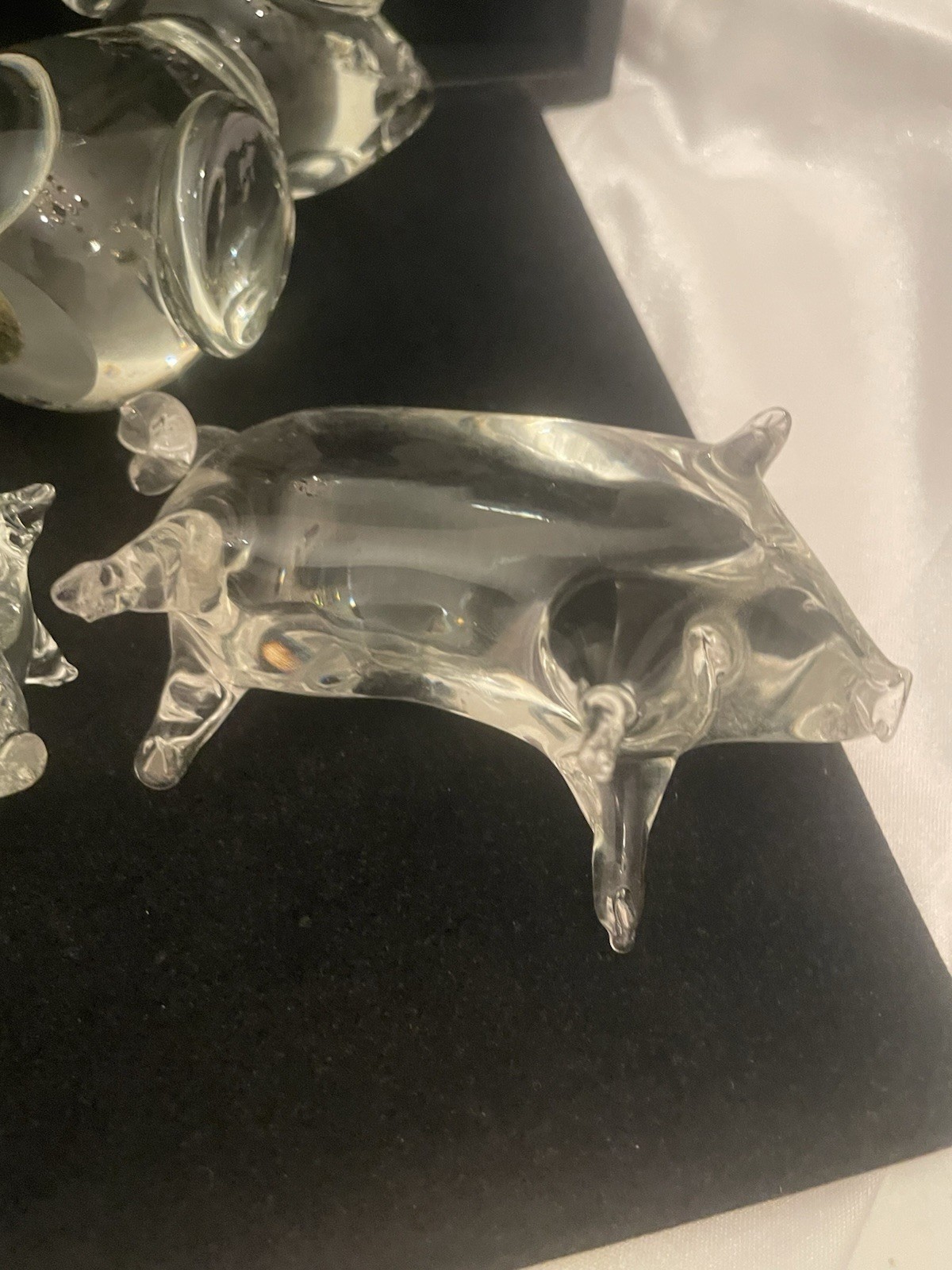 VTG Lot 7 Art Glass Animal Figurines Paperweights SOME Fenton DOG BIRD PIGS BEAR