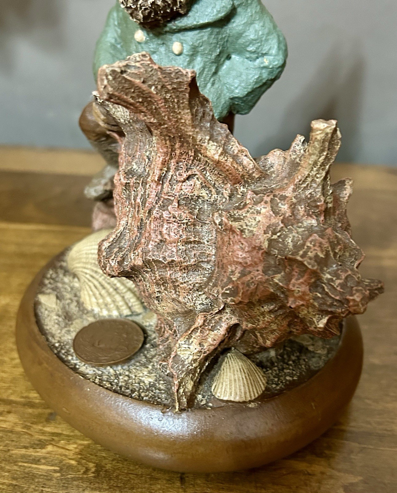 1983 Tom Clark – SKIPPER Sea Captain Gnome With Lg Seashell Figurine 8″ Tall #25