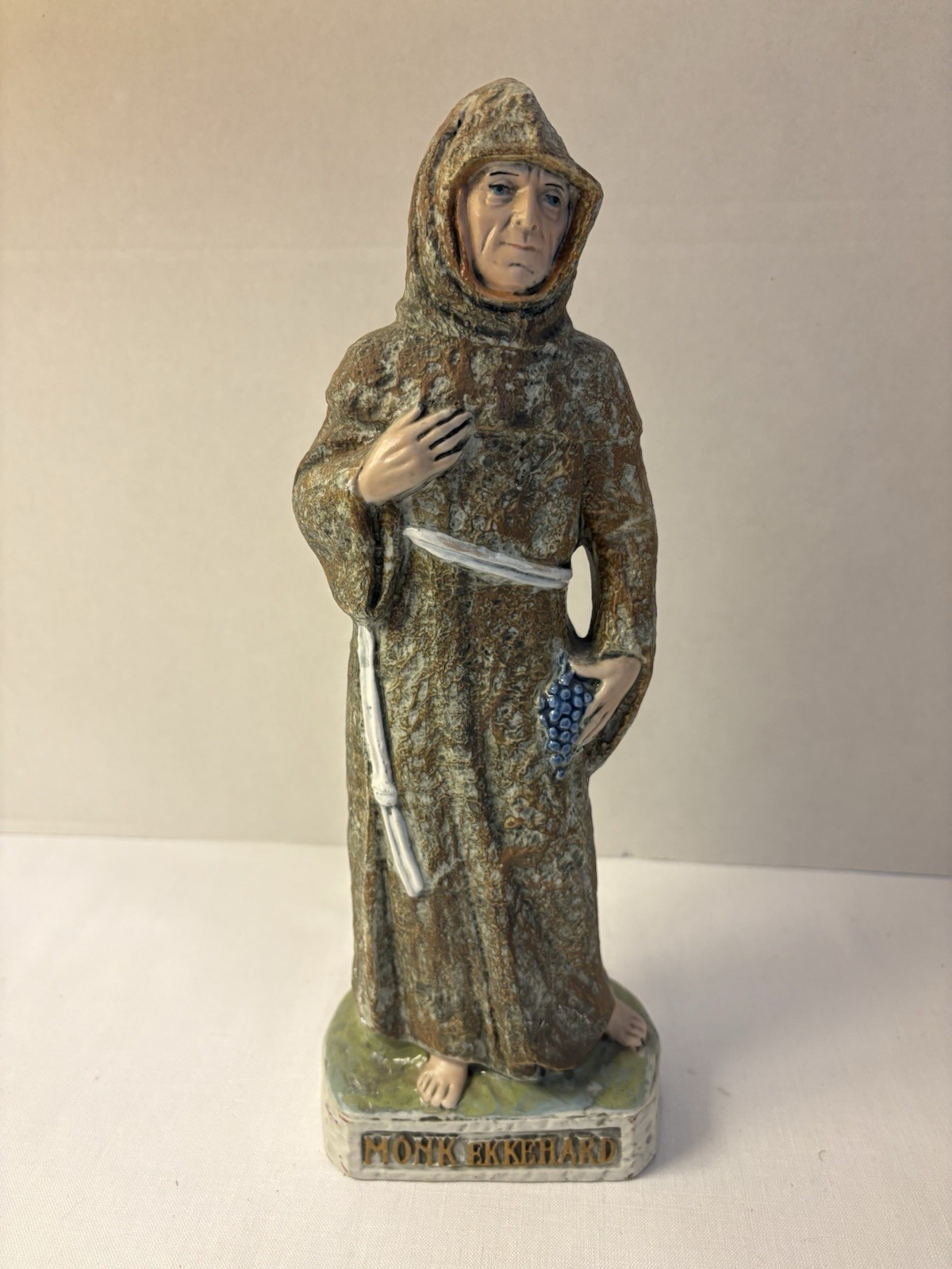 Vintage Monk Ekkehard Porcelain Figurine Ceramic Statue Capodimonte Italy 1983