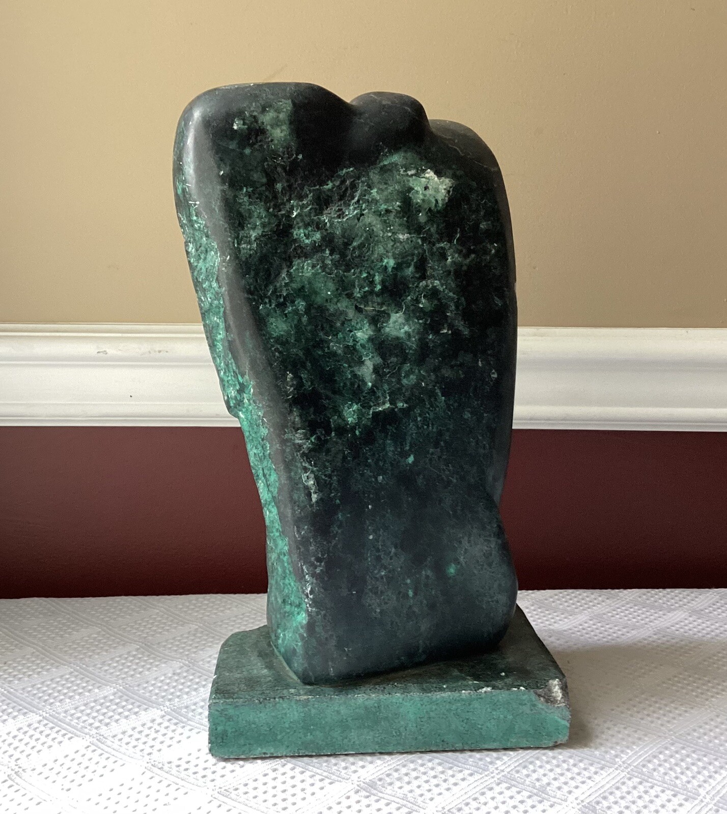 VTG David Breeden Signed Cubist Soap? Stone Sculpture, Heavy 23.4 Lbs, 12 3/4″ T