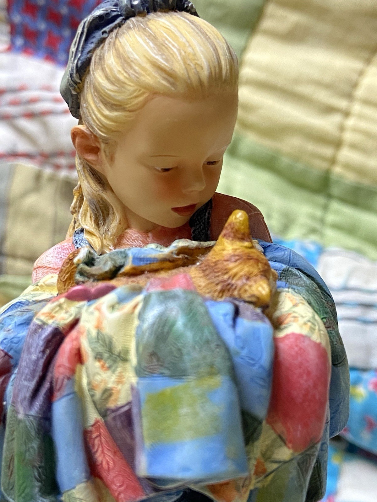 Mama Says…. Guard Your Treasures Figurine Demdaco Girl w/ Kitten 2003