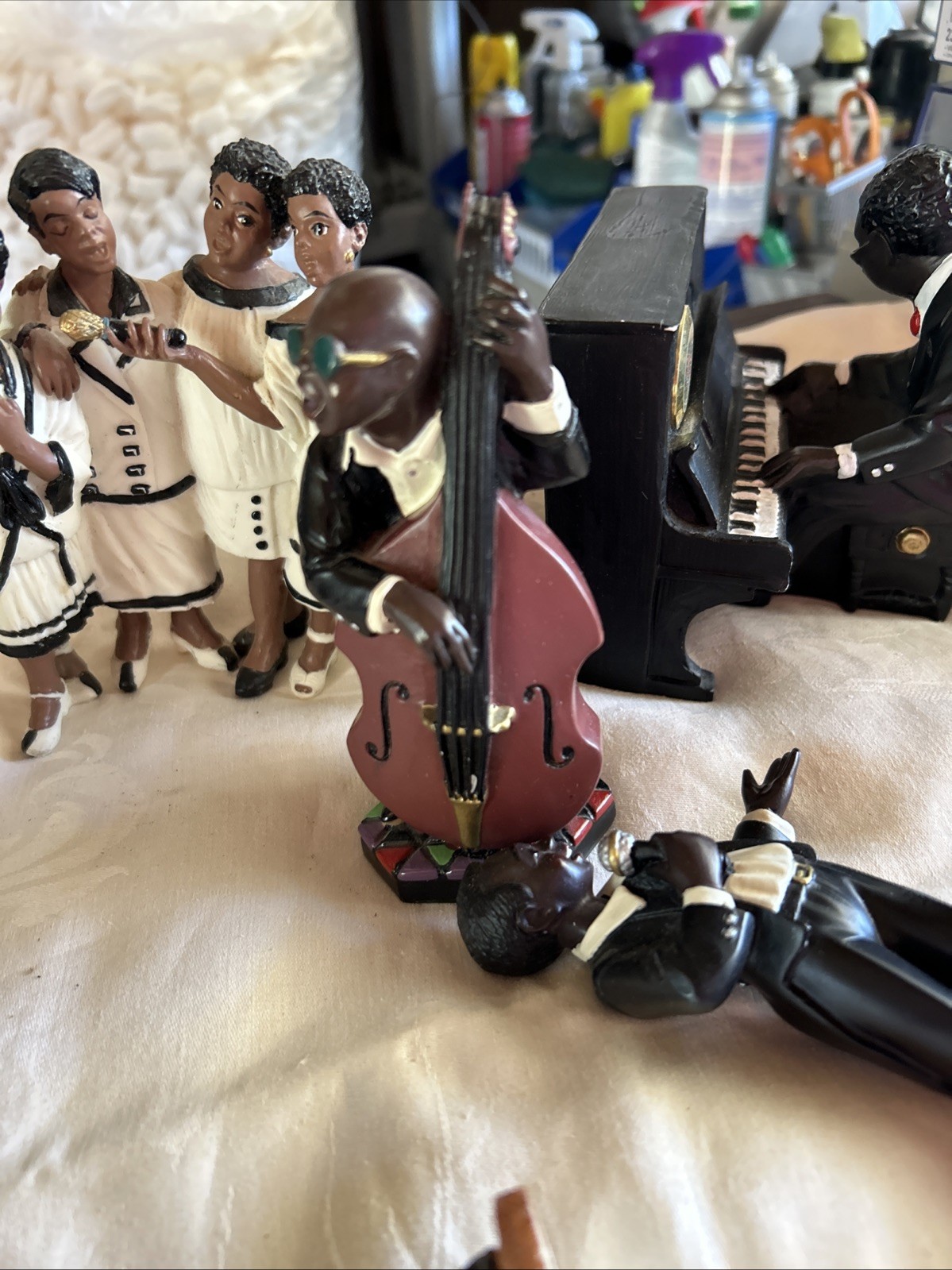 8 Pc. Parastone Musical Jazz Band Folk Art Resin Musician Singers Horns Figures