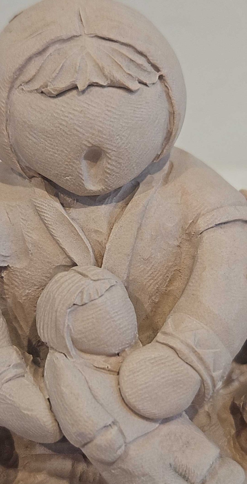Vintage Austin Prod. Clay Sculpture Mother&Children Bright Eyes Dee Crowley