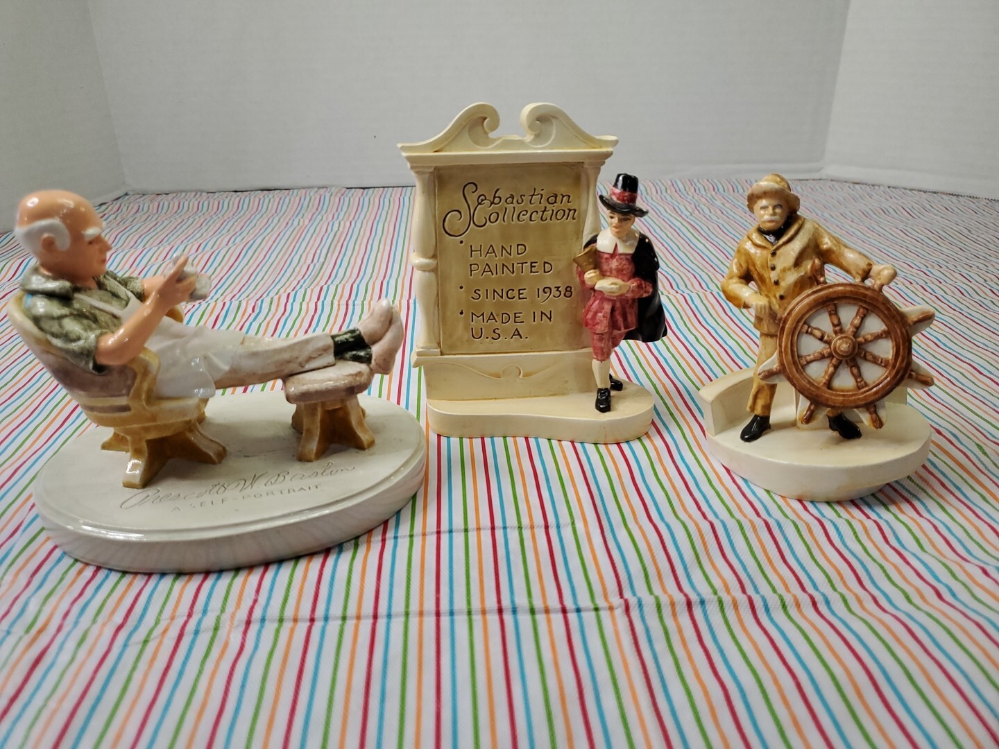 Sebastian Miniatures Hand-Painted Made in USA Figurine Lot Of 3