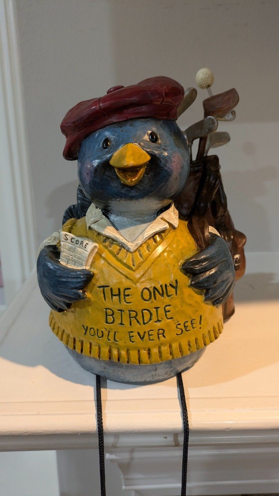 Very Unique Sitting Bird Golfer Golf Statue – The Only Birdie You’ll Ever See!
