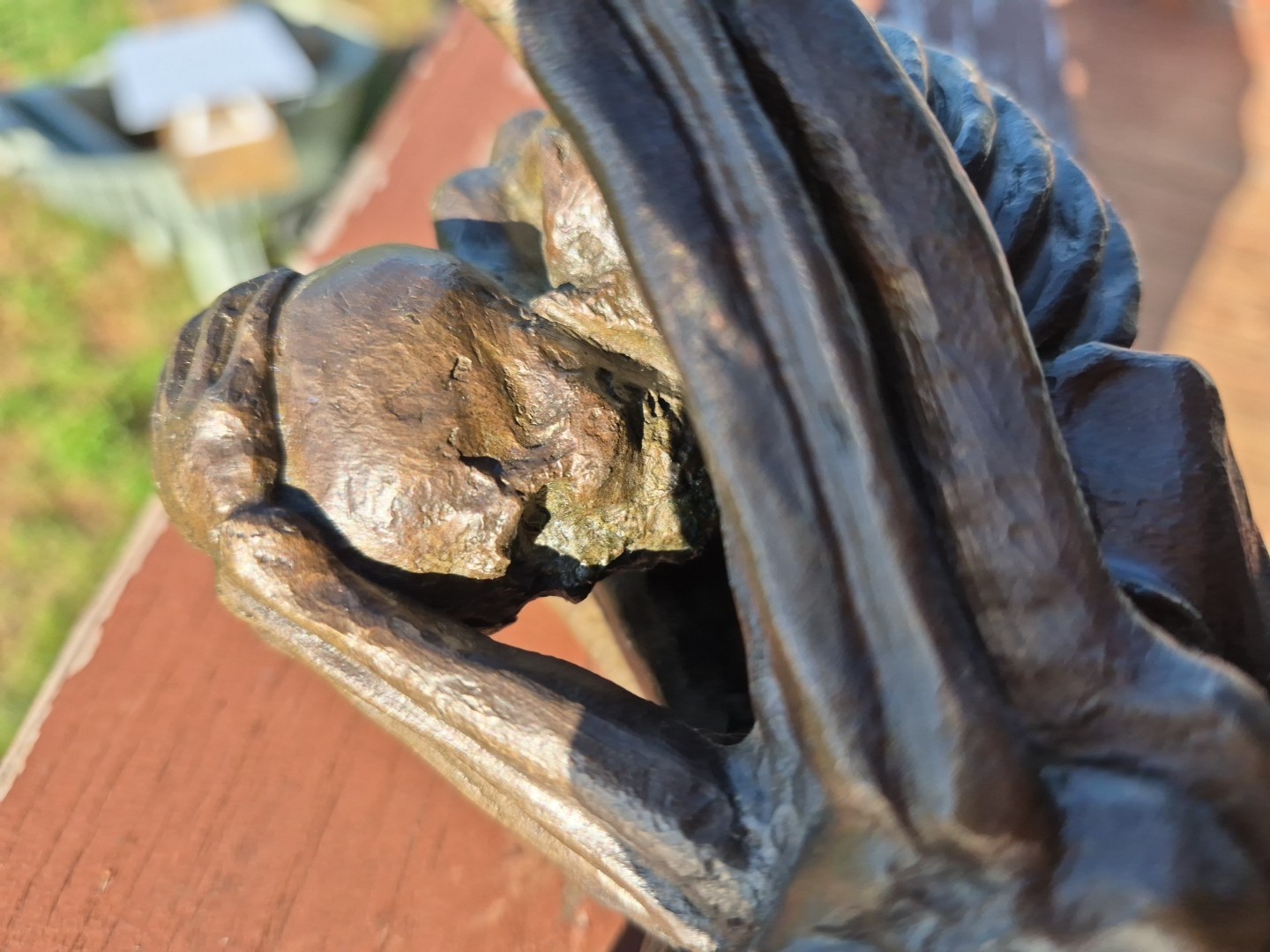 Small Surreal Bronze Sculpture Skeleton