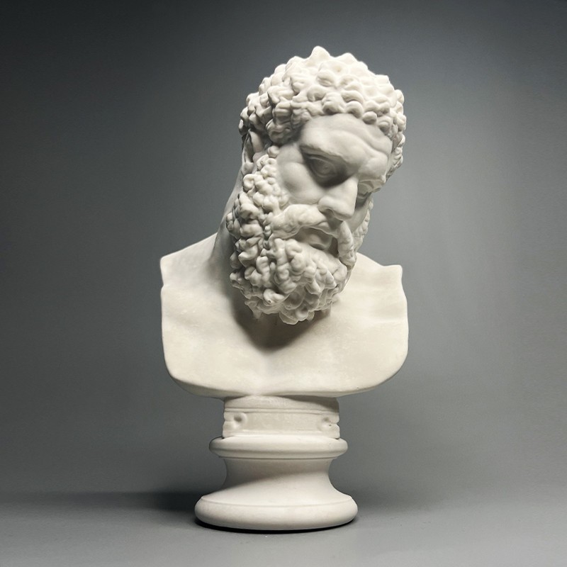 Hercules Head Retro Roman Crafts Plaster Sculpture Luxury Tabletop Art