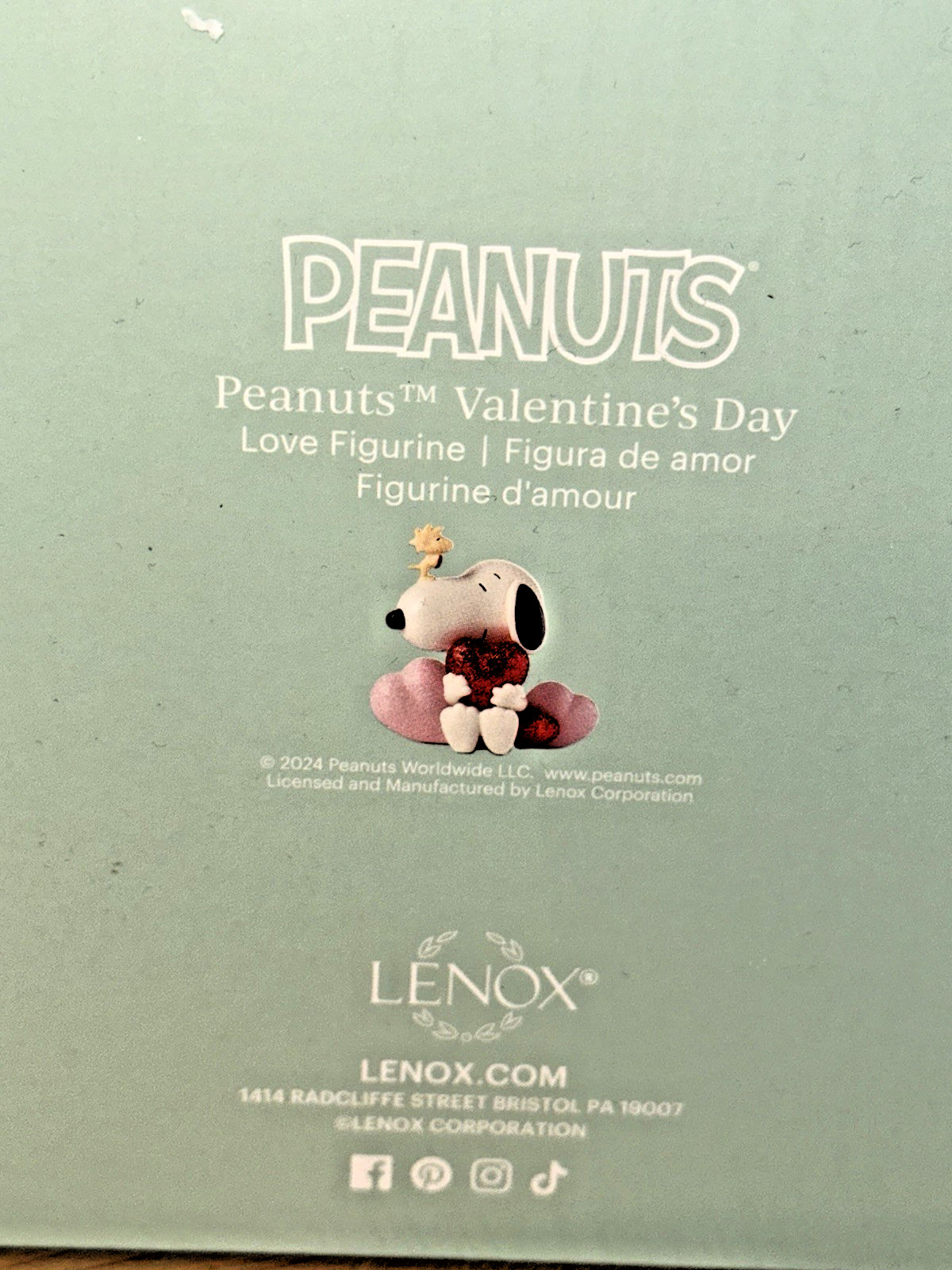 Lenox Peanuts Valentine’s Day Hearts Snoopy Woodstock Figurine