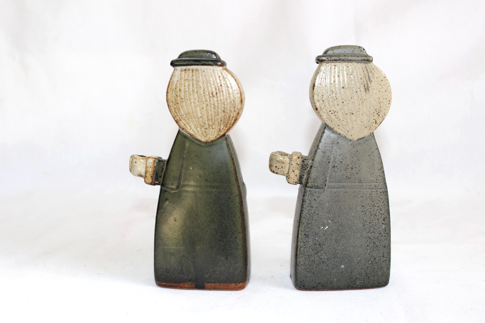 PAIR Vintage Japan Alfred Knobler Stoneware Art Pottery Minimalist Candle Holder