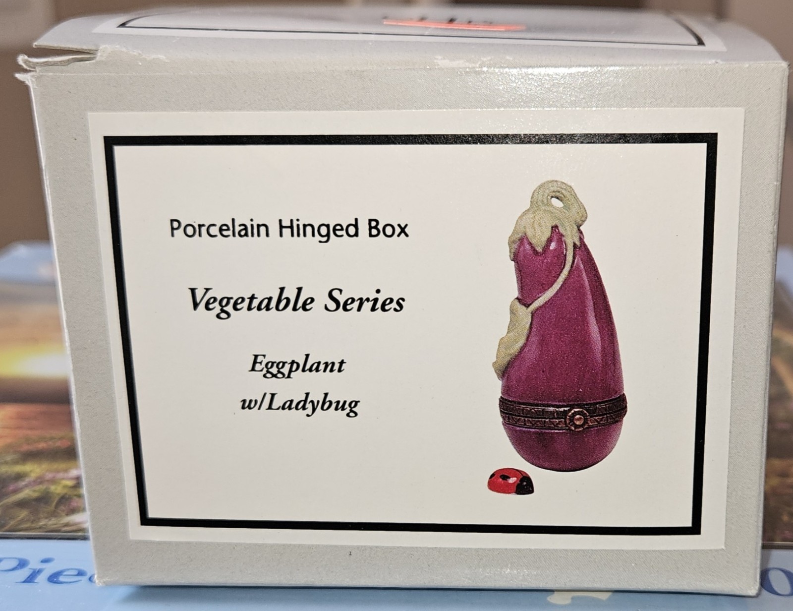 Eggplant And Lady Bug Porcelin