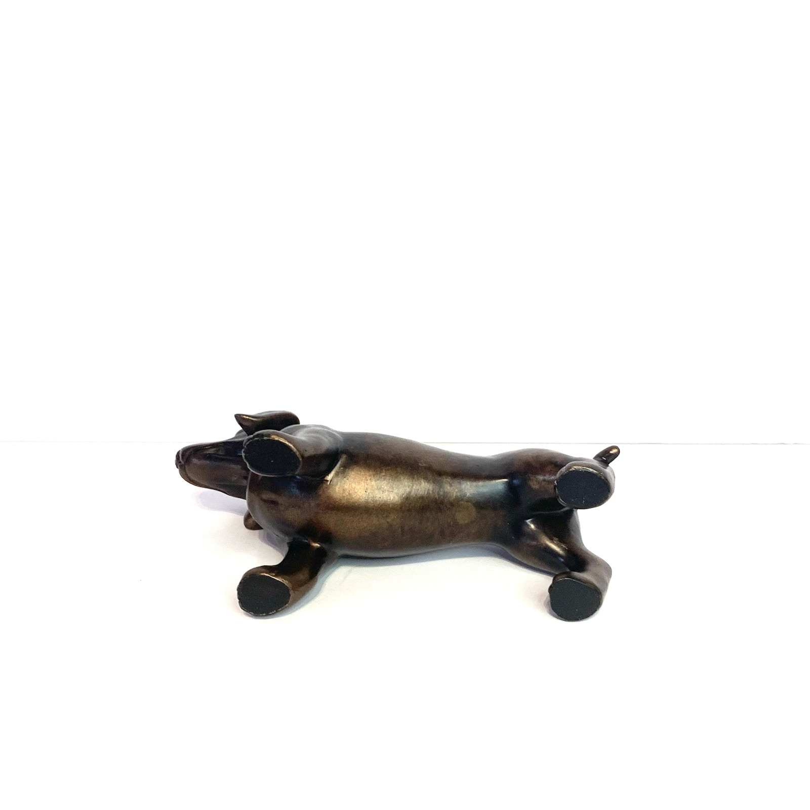 Dachshund Wiener Dog Figurine Copper Toned Doxie Cute Long Decor