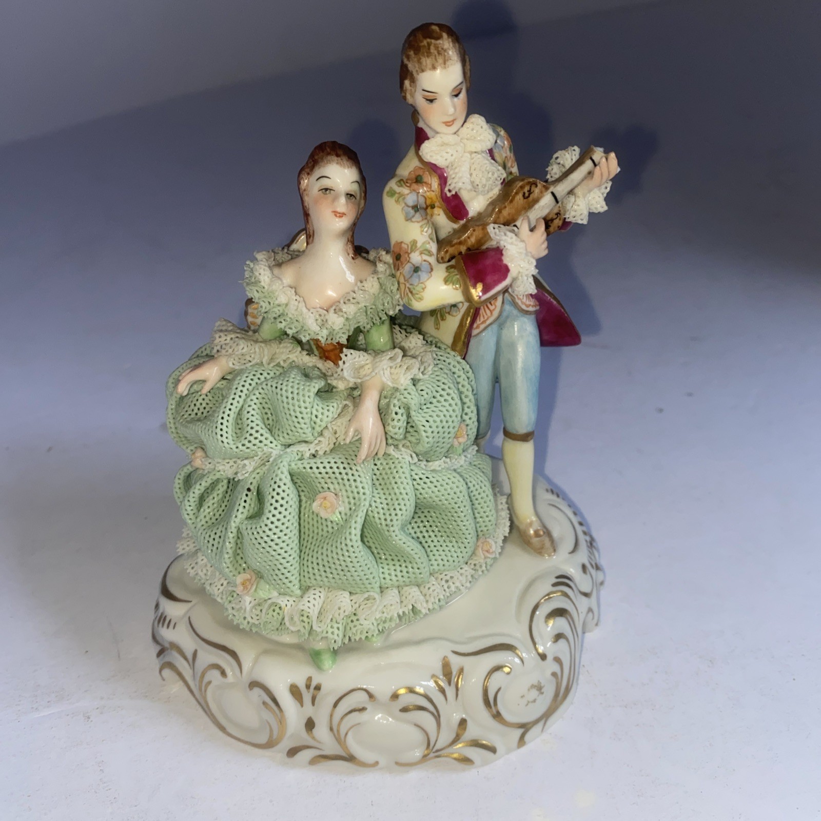 Irish Dresden Lace Love Story Emerald Collection 1979 Muller Volkstedt Pics Pls
